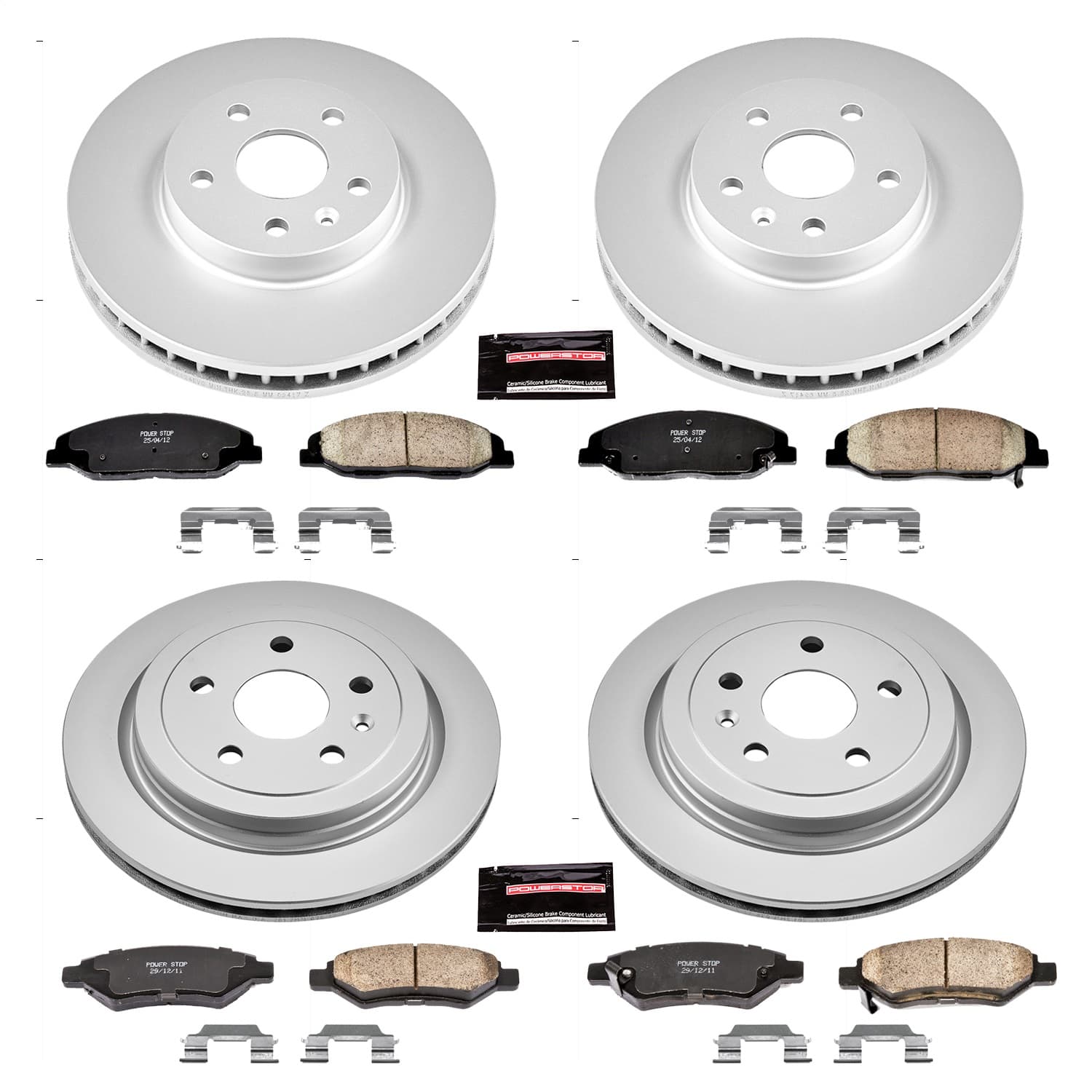 Power Stop - CRK4134 - Front and Rear - Disc Brake Pad and Rotor Kit image 1
