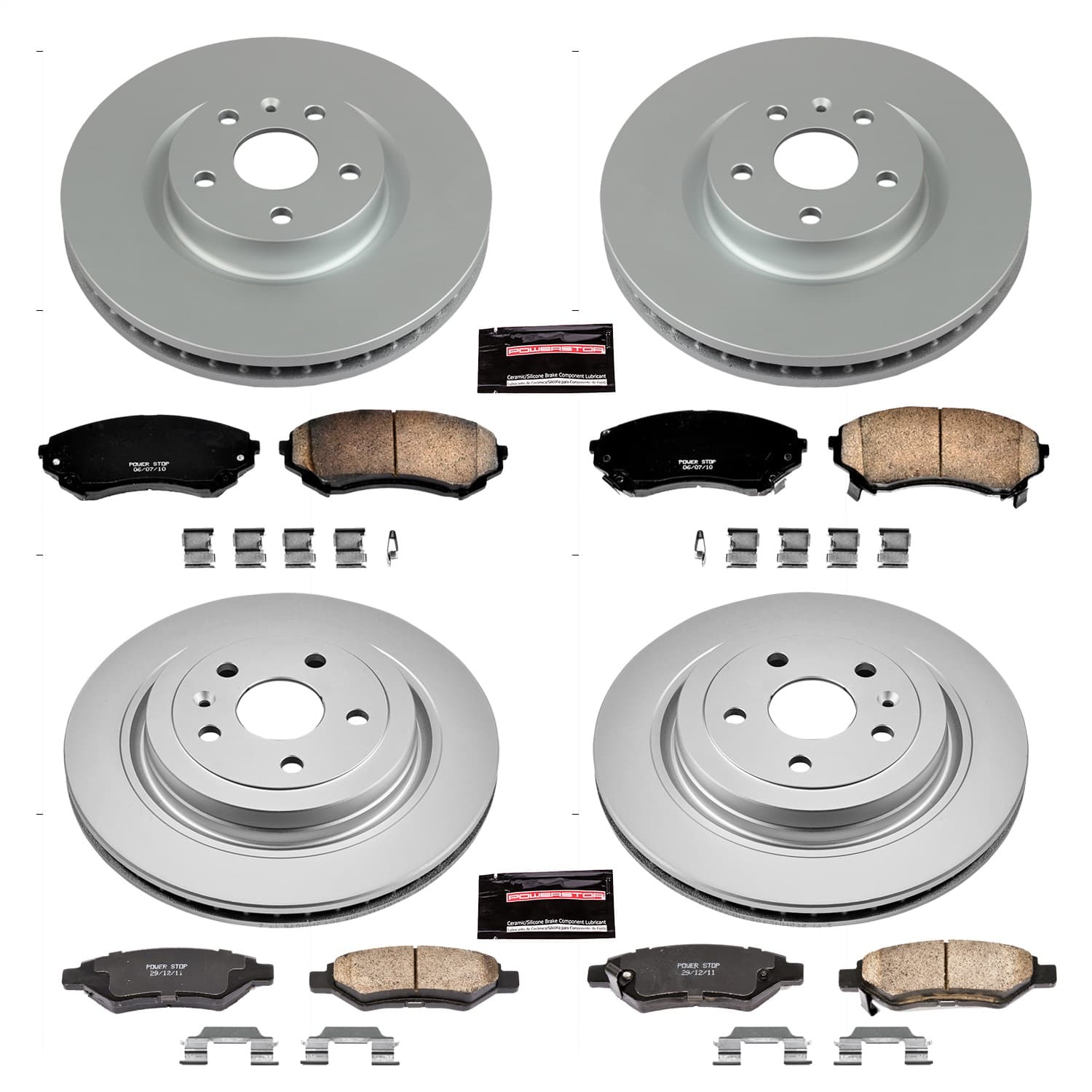 Power Stop - CRK4135 - Front and Rear - Disc Brake Pad and Rotor Kit image 1
