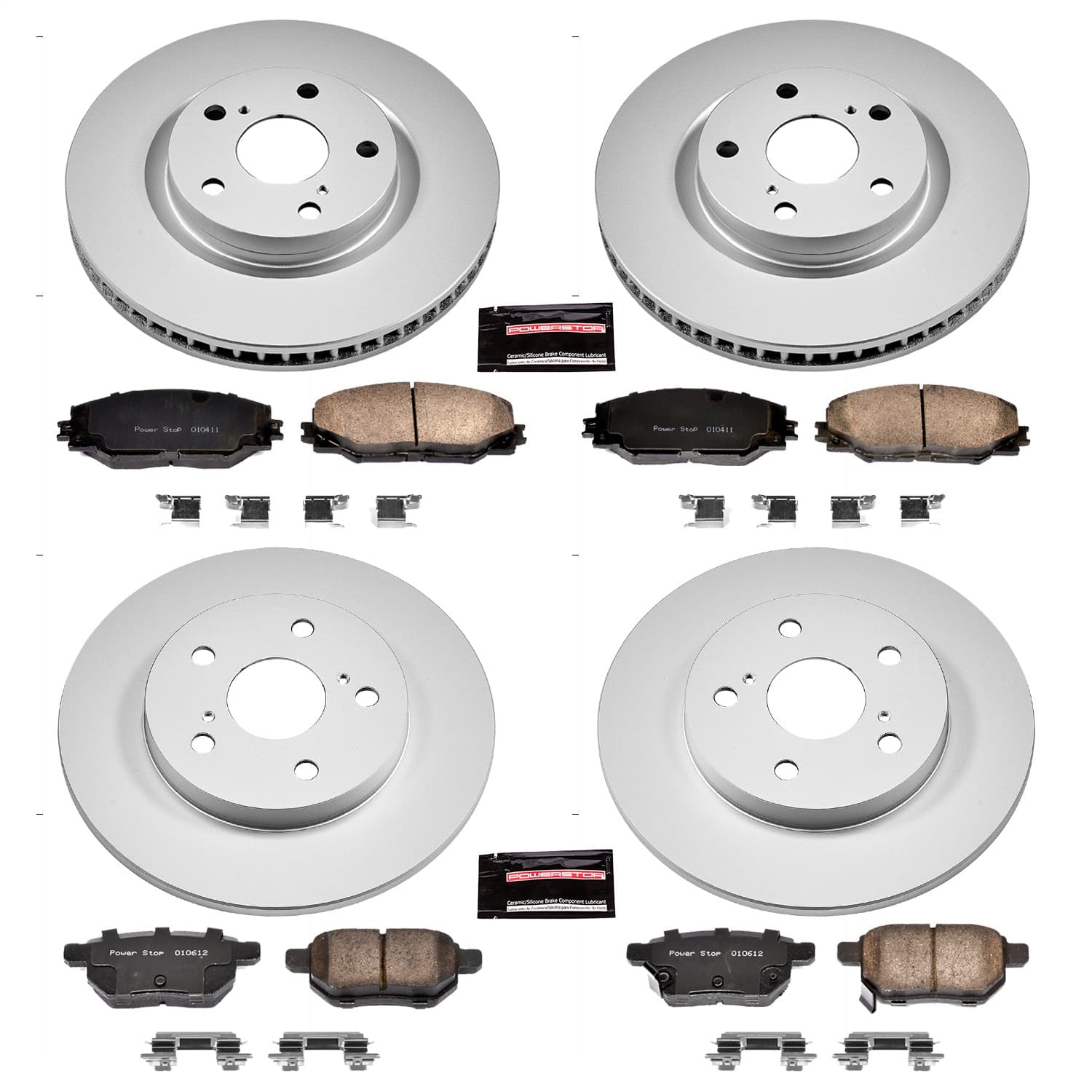 Power Stop - CRK4142 - Front and Rear - Disc Brake Pad and Rotor Kit image 1