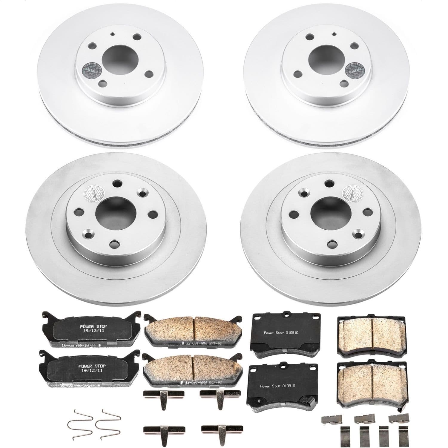 Power Stop - CRK4238 - Front and Rear - Disc Brake Pad and Rotor Kit image 1