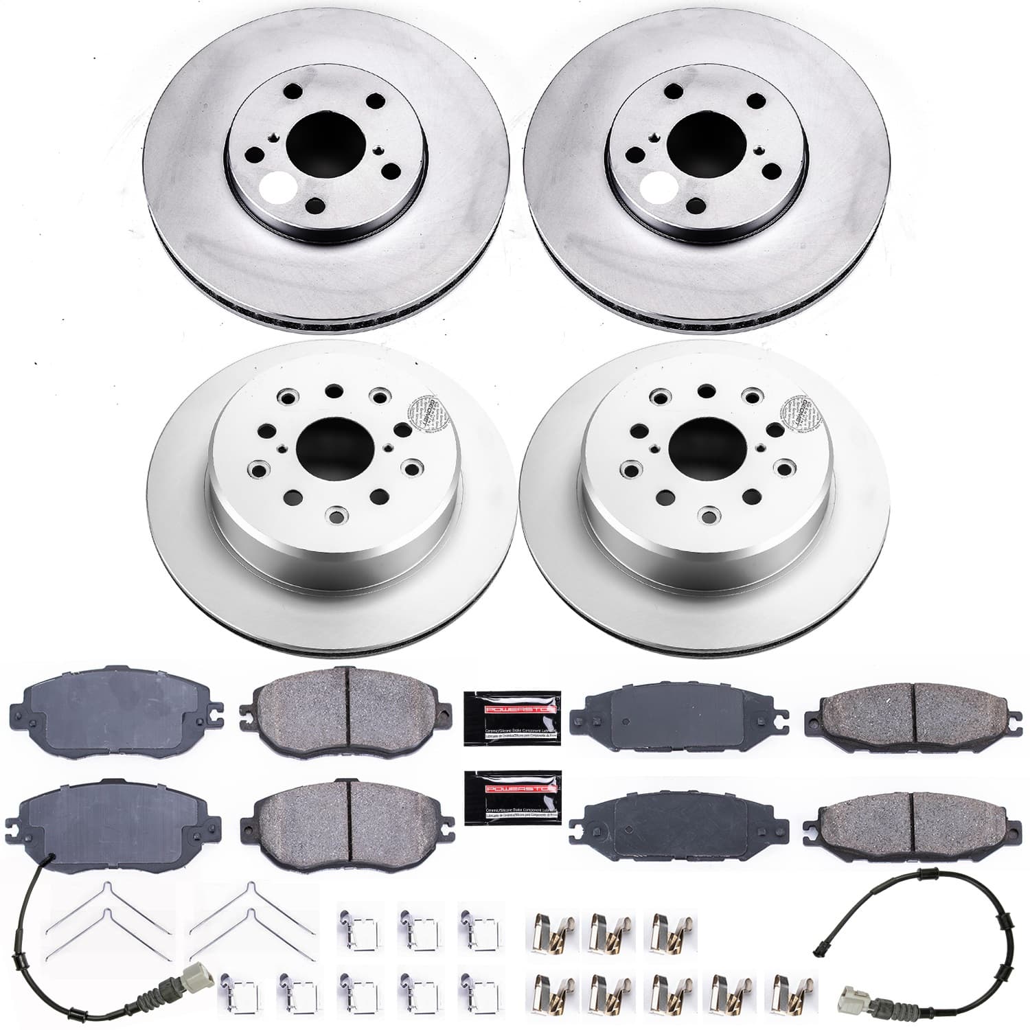 Power Stop - CRK4335 - Front and Rear - Disc Brake Pad and Rotor Kit image 1