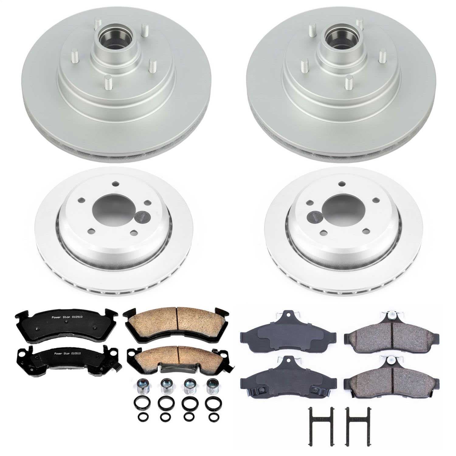 Power Stop - CRK4338 - Front and Rear - Disc Brake Pad and Rotor Kit image 1