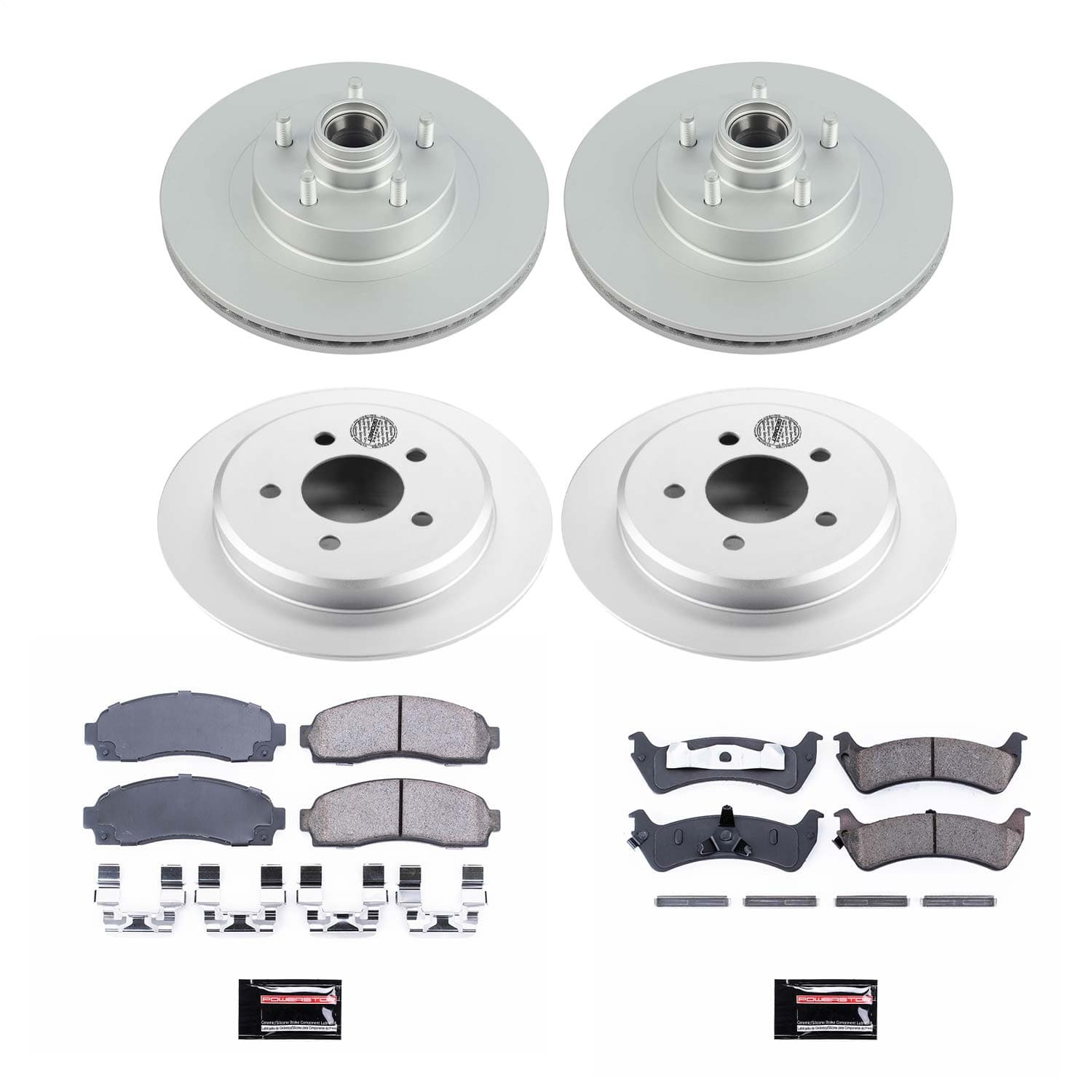 Power Stop - CRK4356 - Front and Rear - Disc Brake Pad and Rotor Kit image 1