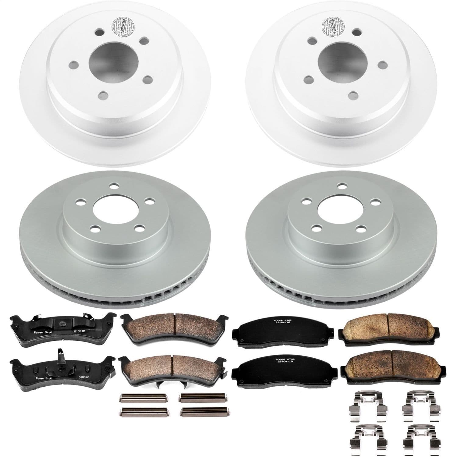 Power Stop - CRK4357 - Front and Rear - Disc Brake Pad and Rotor Kit image 1