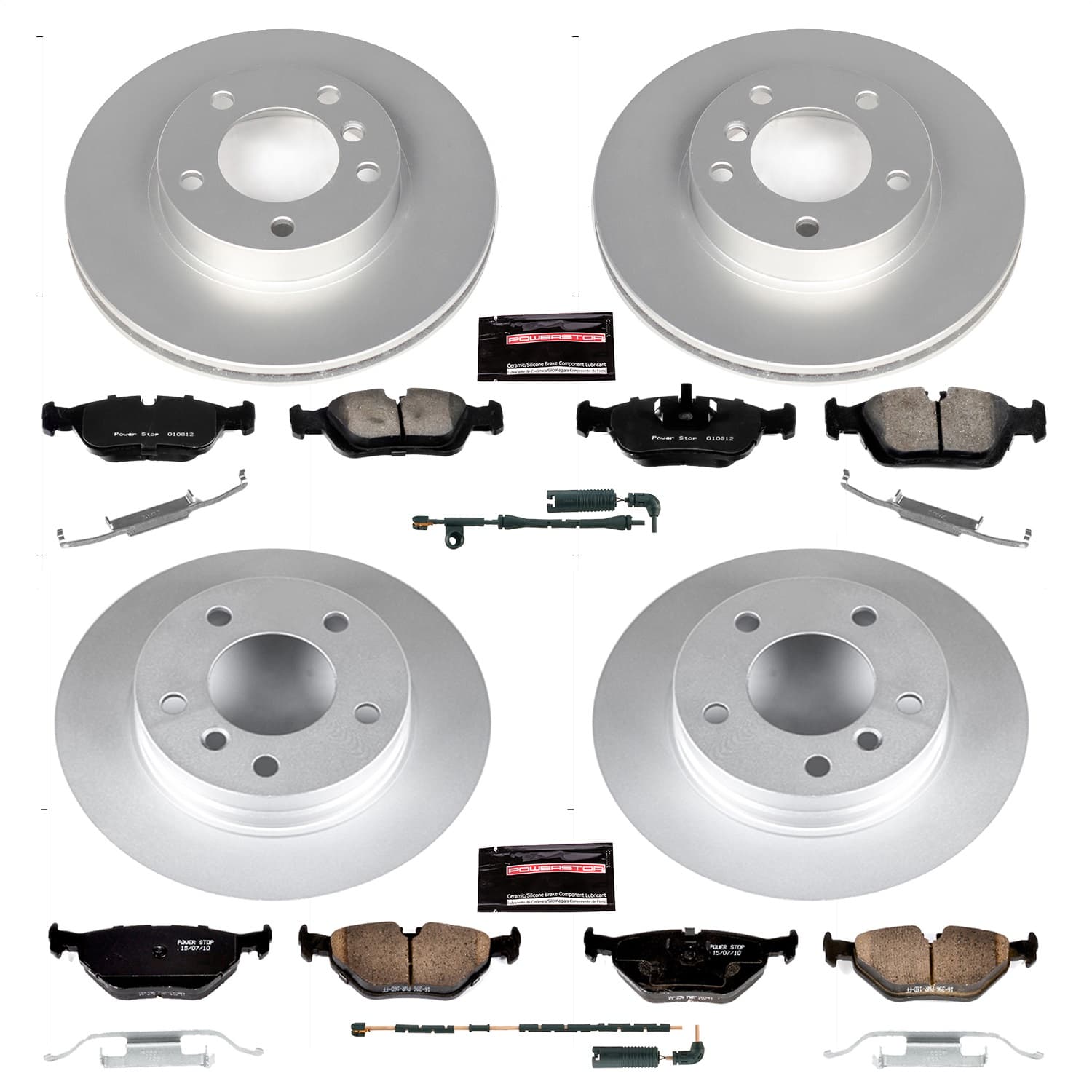 Power Stop - CRK4371 - Front and Rear - Disc Brake Pad and Rotor Kit image 1
