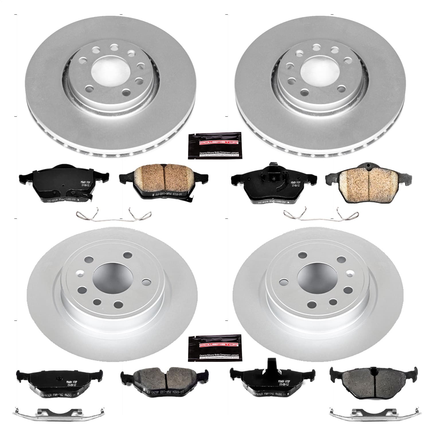 Power Stop - CRK4372 - Front and Rear - Disc Brake Pad and Rotor Kit image 1