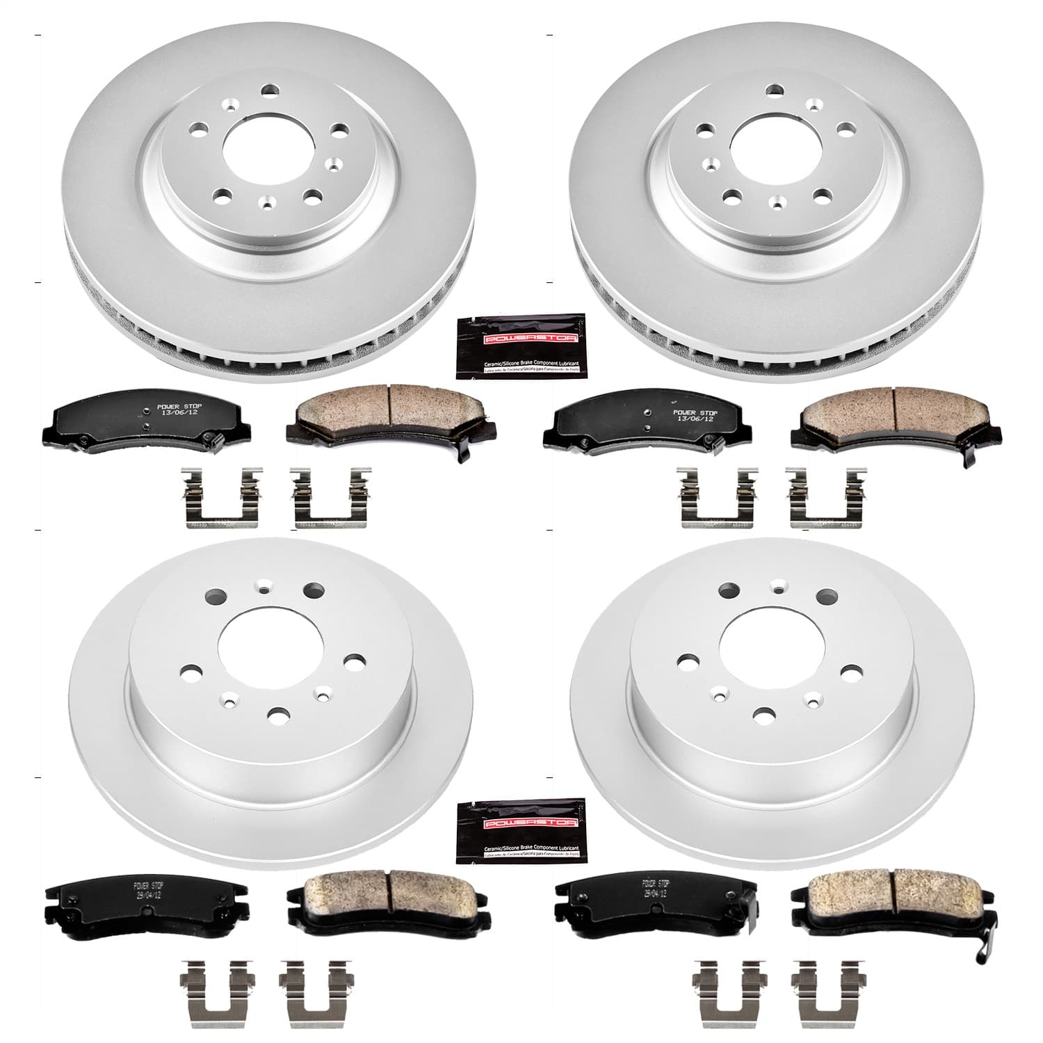Power Stop - CRK4377 - Front and Rear - Disc Brake Pad and Rotor Kit image 1
