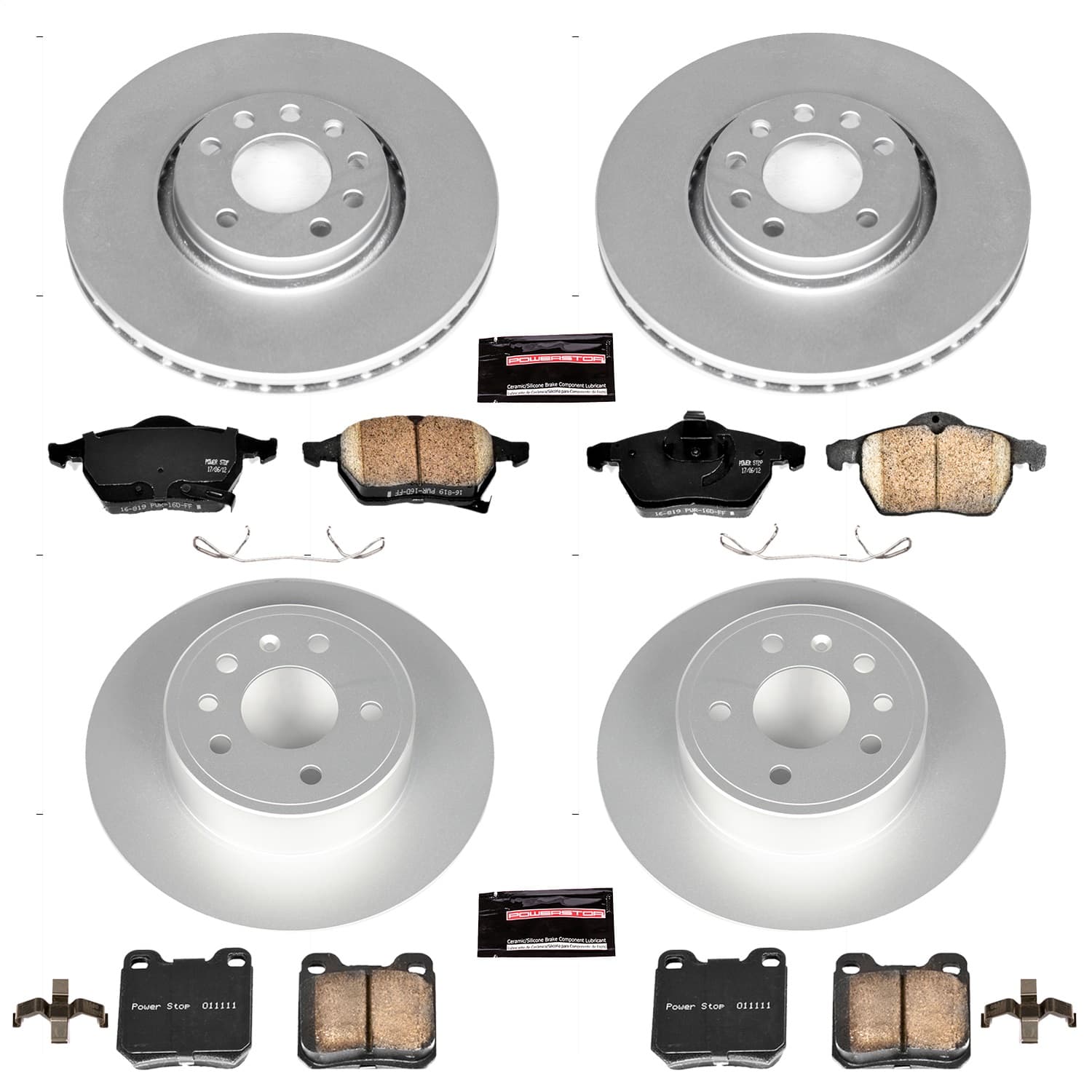 Power Stop - CRK4388 - Front and Rear - Disc Brake Pad and Rotor Kit image 1