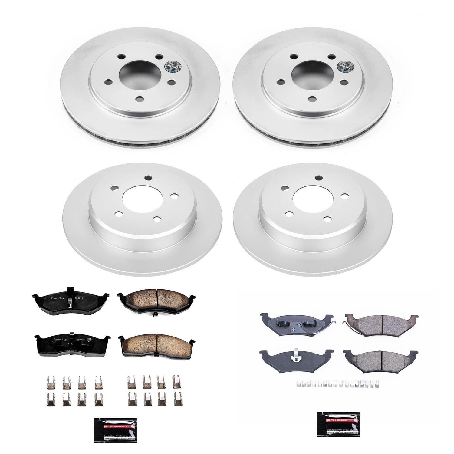 Power Stop - CRK4394 - Front and Rear - Disc Brake Pad and Rotor Kit image 1