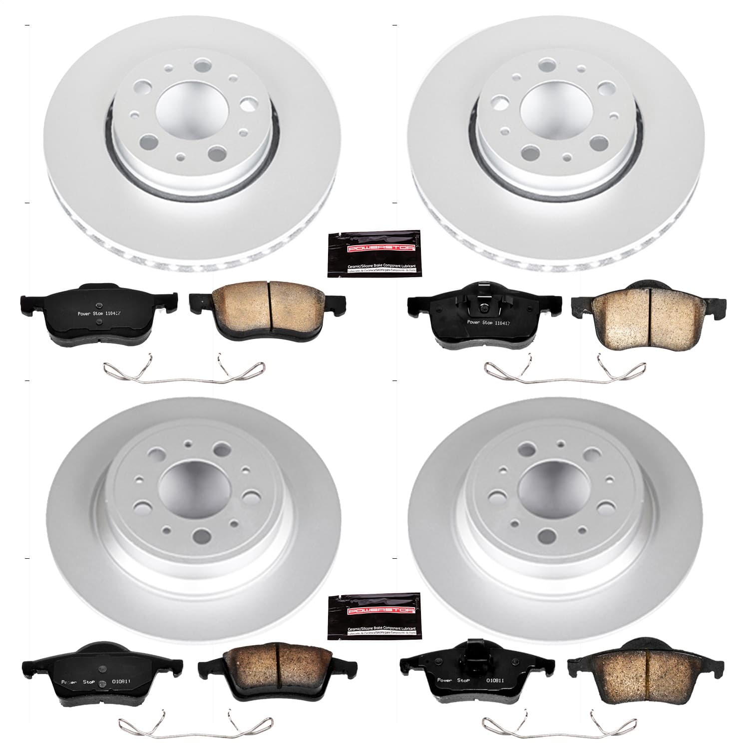 Power Stop - CRK4430 - Front and Rear - Disc Brake Pad and Rotor Kit image 1