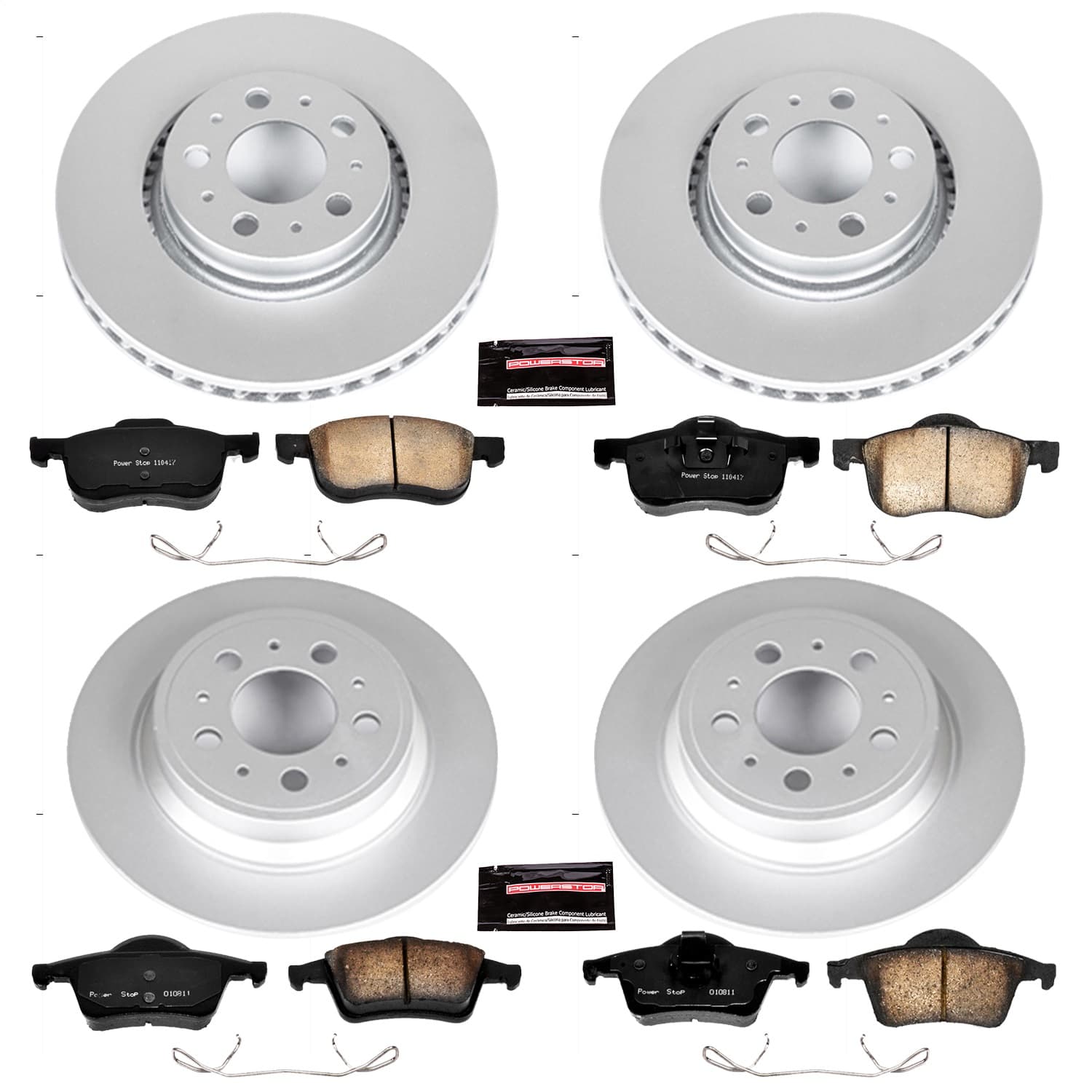 Power Stop - CRK4431 - Front and Rear - Disc Brake Pad and Rotor Kit image 1