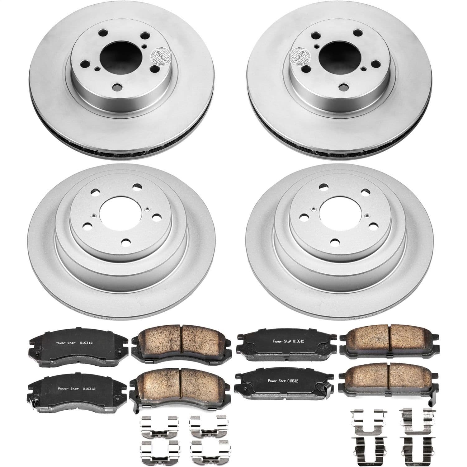 Power Stop - CRK444 - Front and Rear - Disc Brake Pad and Rotor Kit image 1