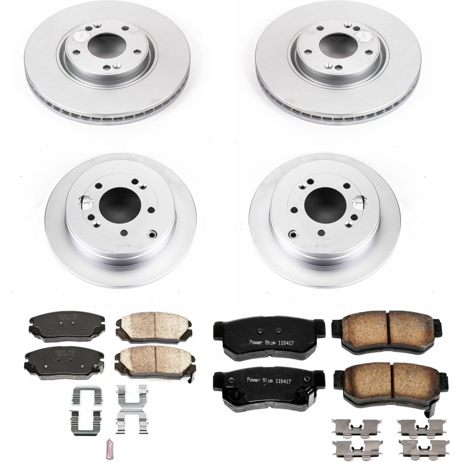 Power Stop - CRK4440 - Front and Rear - Disc Brake Pad and Rotor Kit image 1