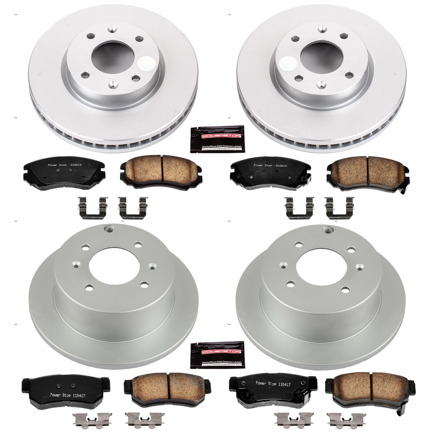 Power Stop - CRK4445 - Front and Rear - Disc Brake Pad and Rotor Kit image 1