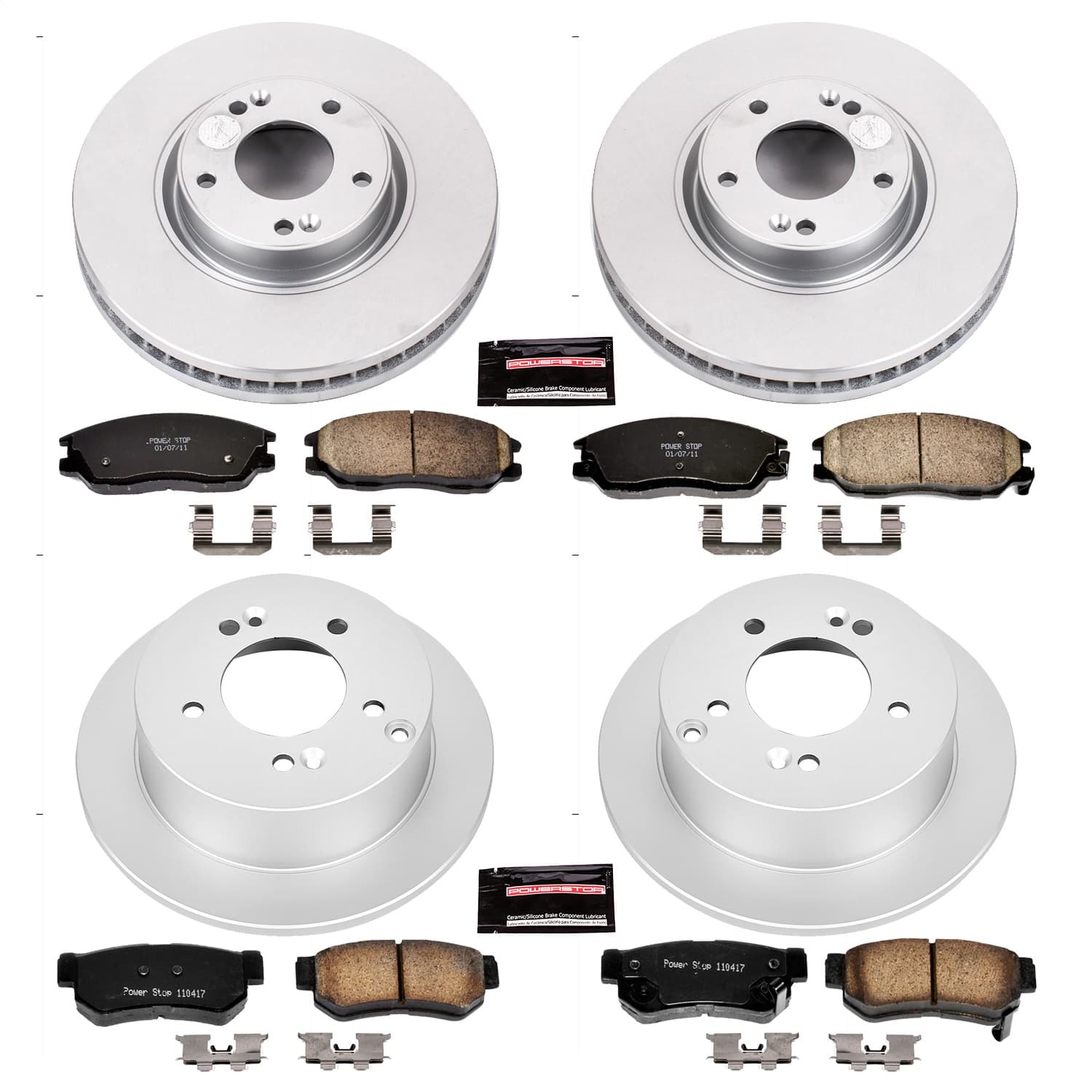 Power Stop - CRK4450 - Front and Rear - Disc Brake Pad and Rotor Kit image 1