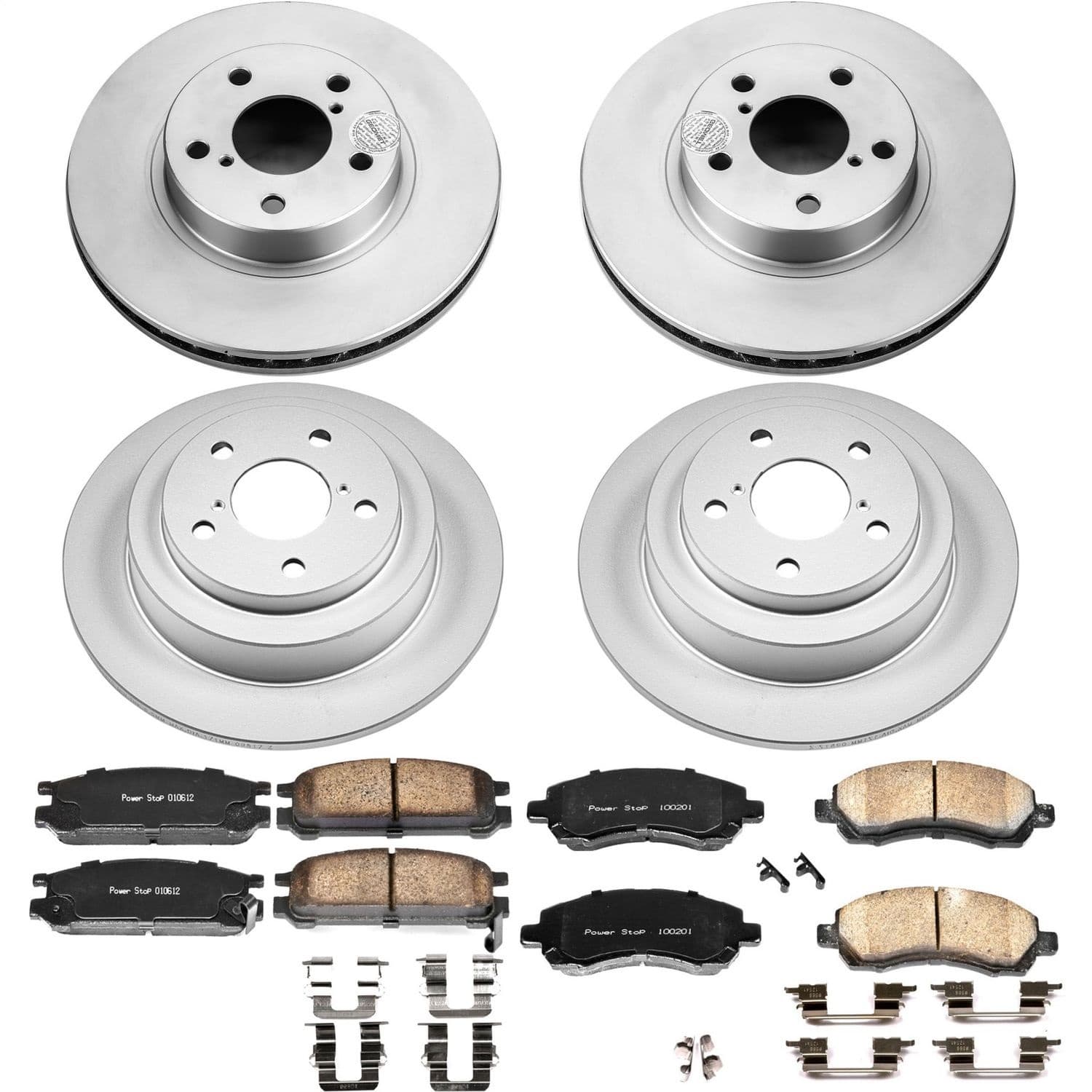Power Stop - CRK446 - Front and Rear - Disc Brake Pad and Rotor Kit image 1
