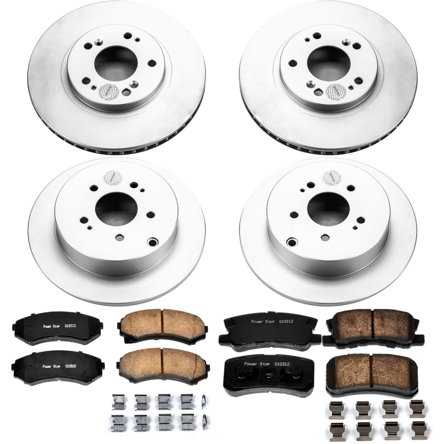 Power Stop - CRK4461 - Front and Rear - Disc Brake Pad and Rotor Kit image 1