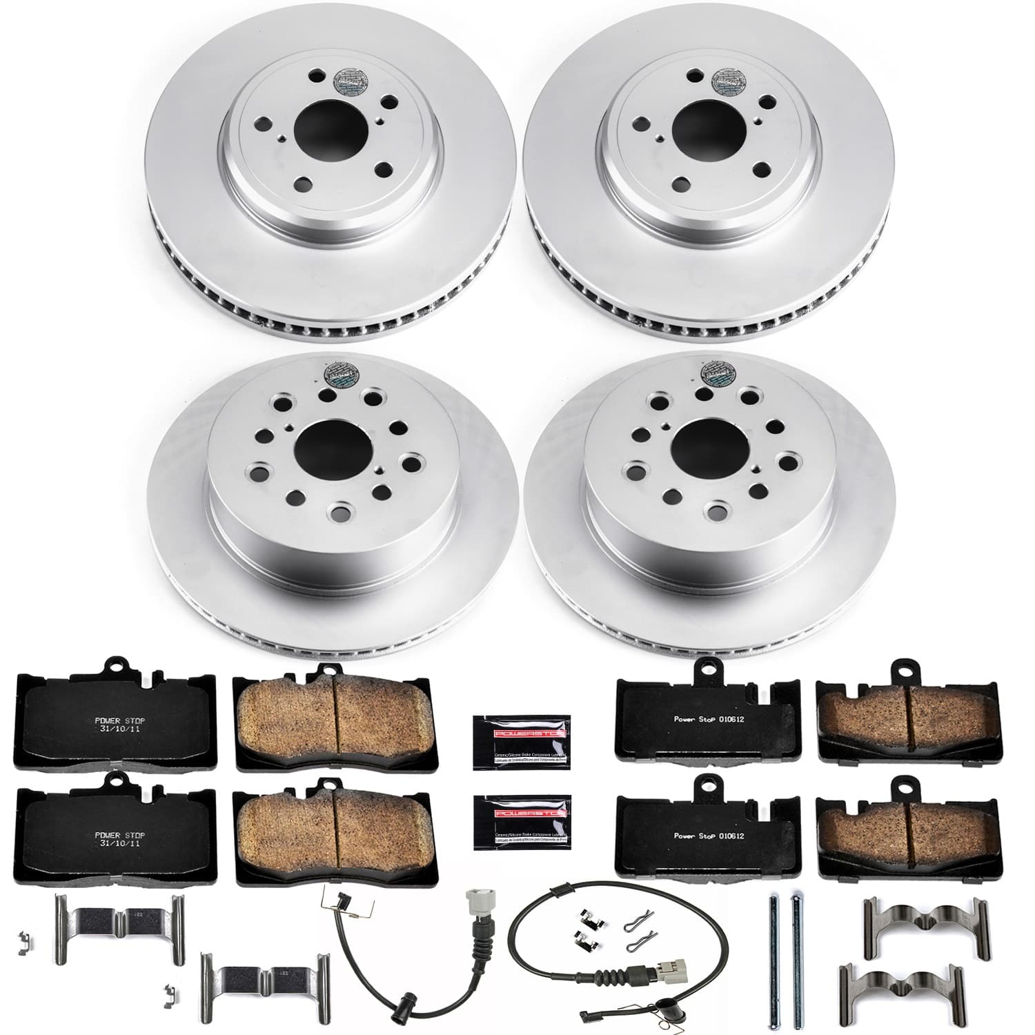 Power Stop - CRK4462 - Front and Rear - Disc Brake Pad and Rotor Kit image 1