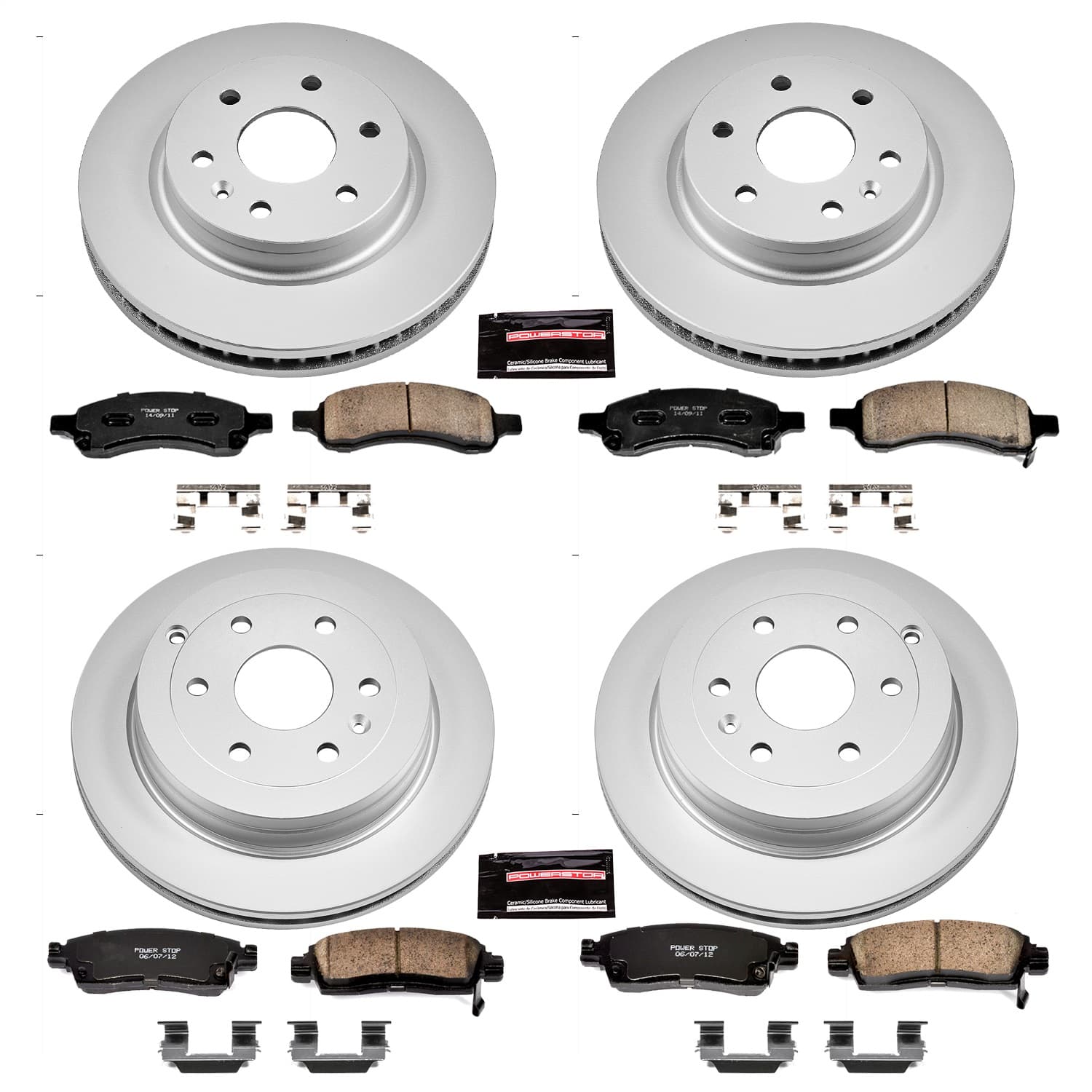 Power Stop - CRK4466 - Front and Rear - Disc Brake Pad and Rotor Kit image 1