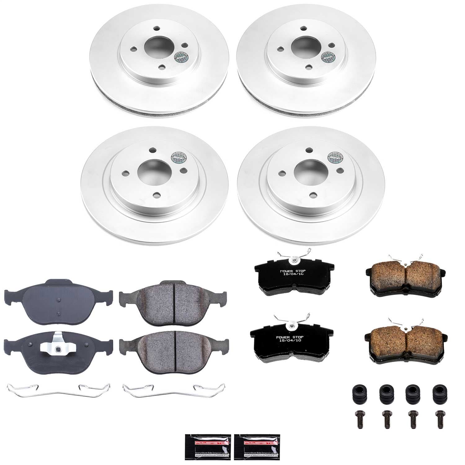 Power Stop - CRK4467 - Front and Rear - Disc Brake Pad and Rotor Kit image 1