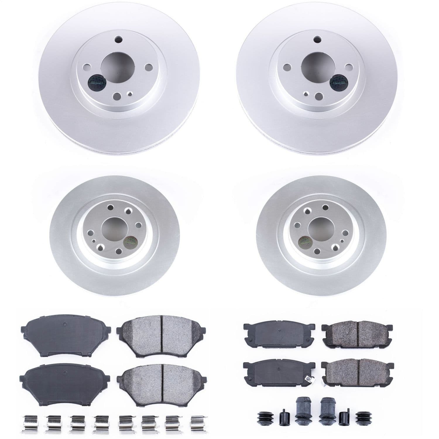 Power Stop - CRK4468 - Front and Rear - Disc Brake Pad and Rotor Kit image 1