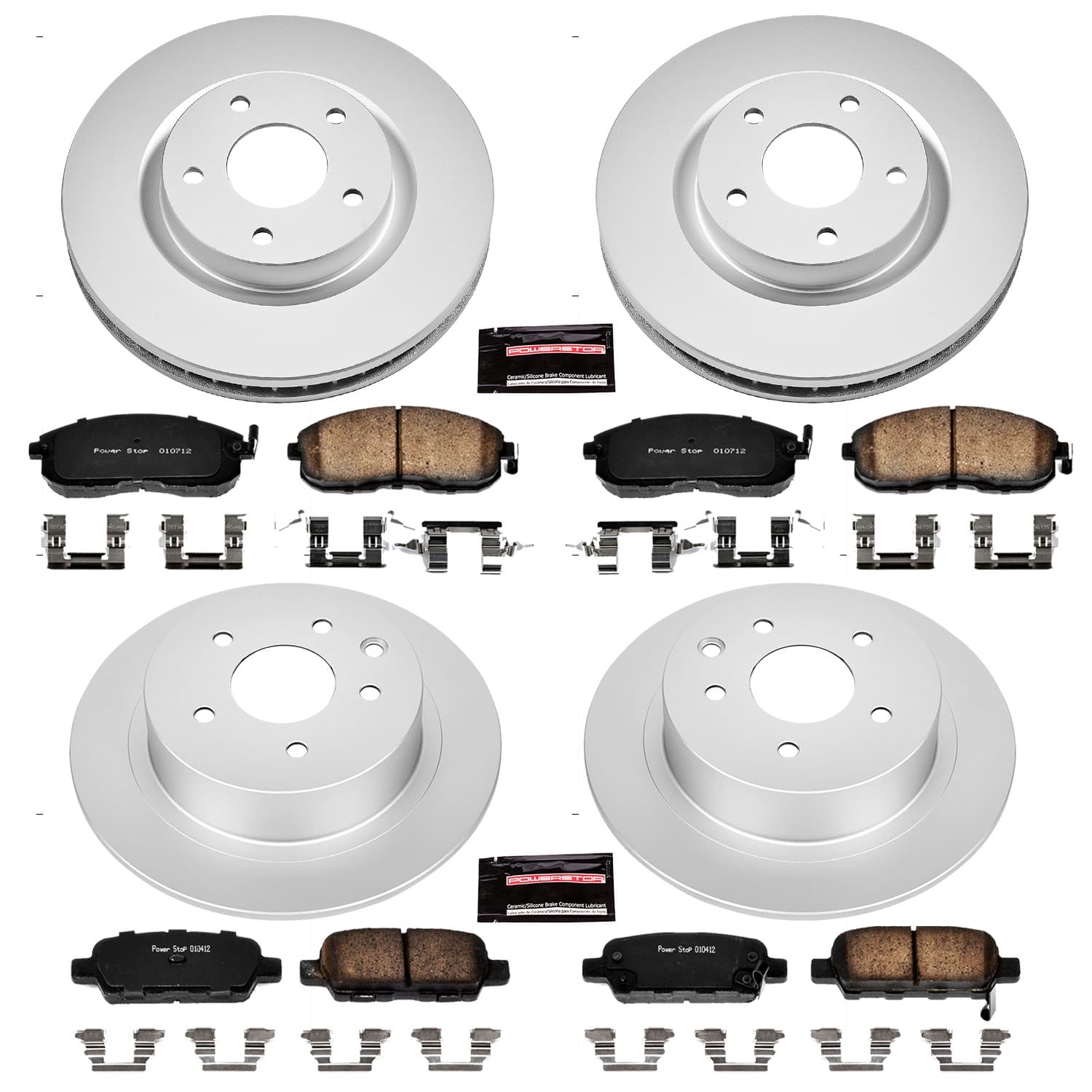 Power Stop - CRK4475 - Front and Rear - Disc Brake Pad and Rotor Kit image 1