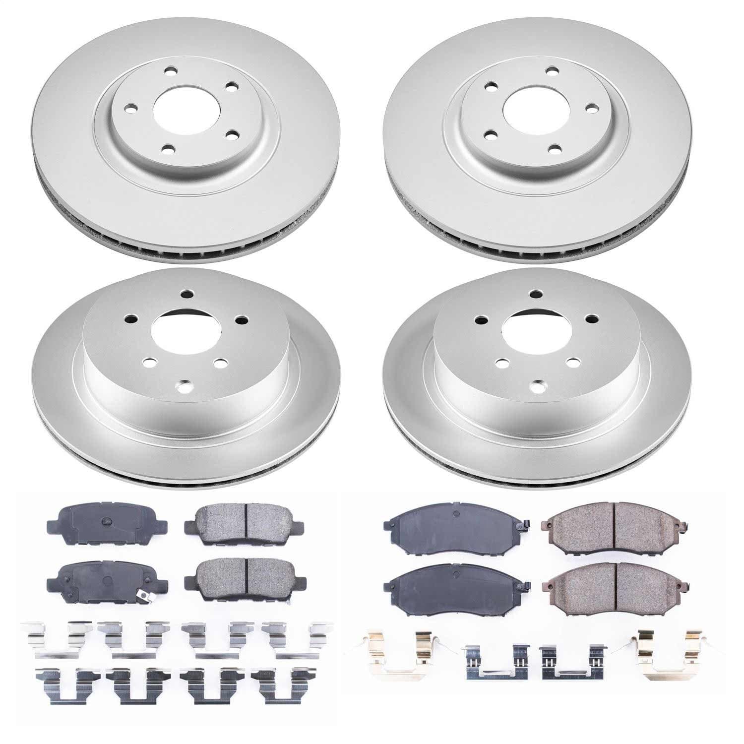 Power Stop - CRK4476 - Front and Rear - Disc Brake Pad and Rotor Kit image 1