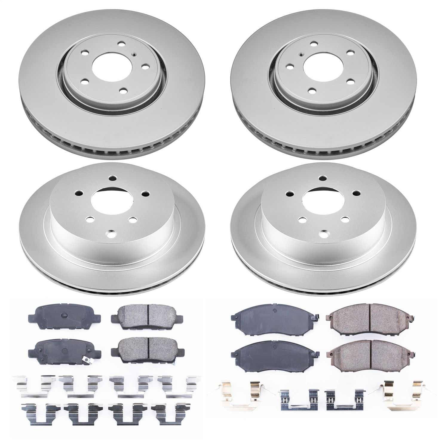 Power Stop - CRK4477 - Front and Rear - Disc Brake Pad and Rotor Kit image 1