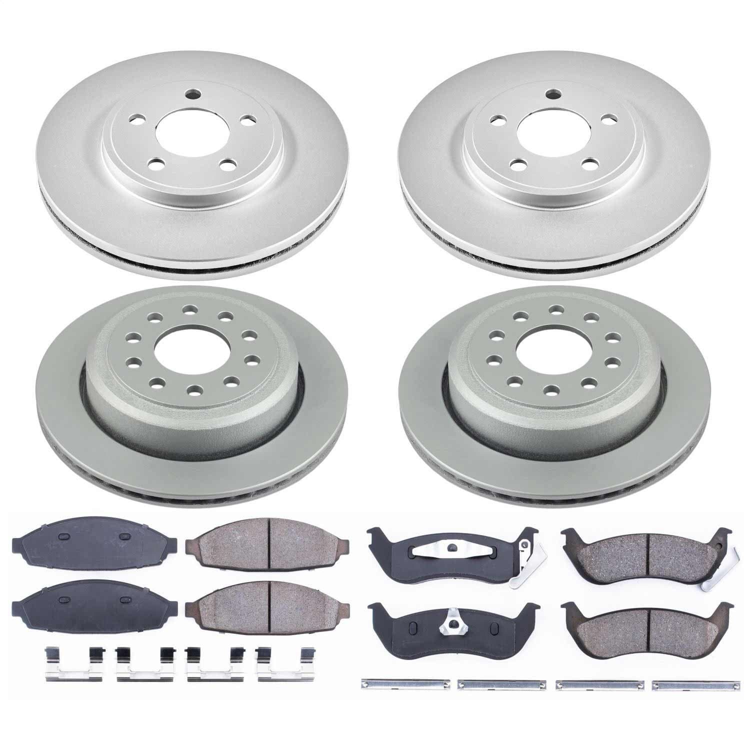 Power Stop - CRK4486 - Front and Rear - Disc Brake Pad and Rotor Kit image 1