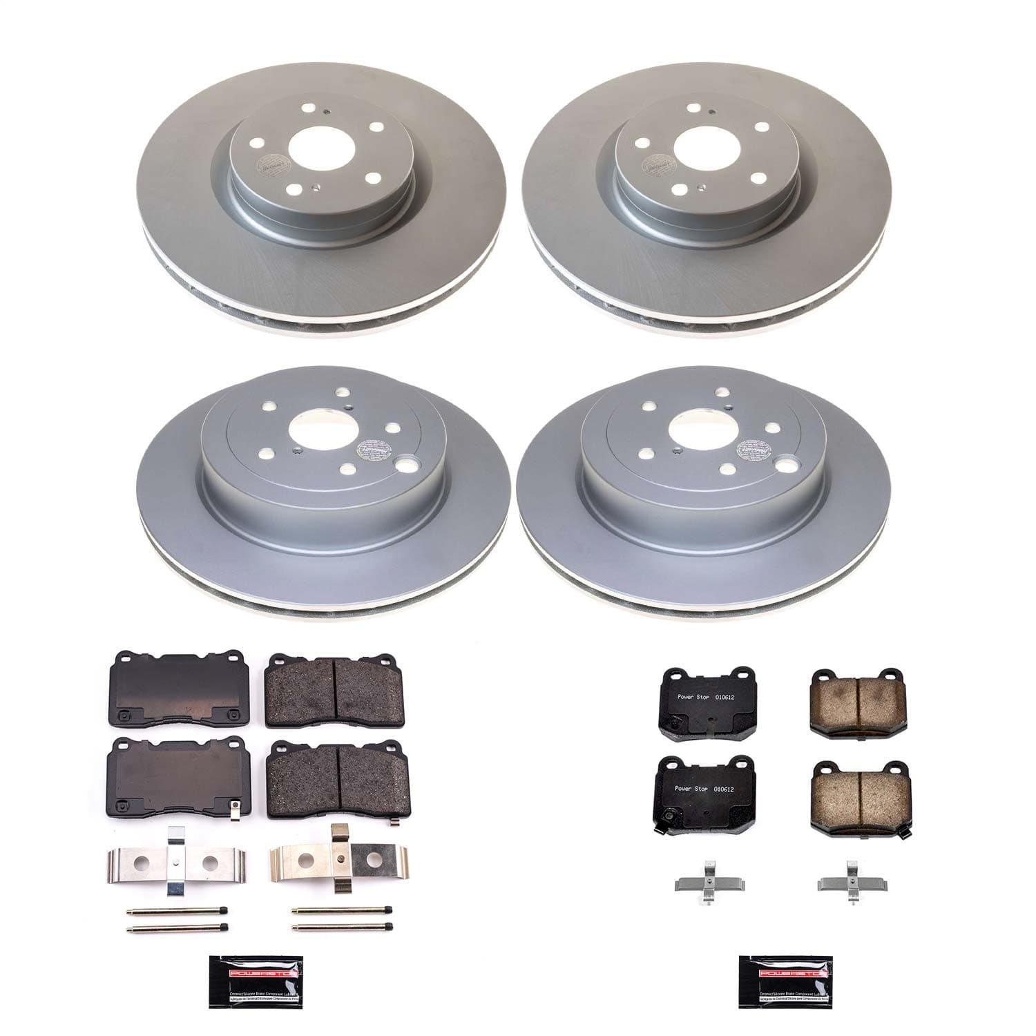 Power Stop - CRK4490 - Front and Rear - Disc Brake Pad and Rotor Kit image 1