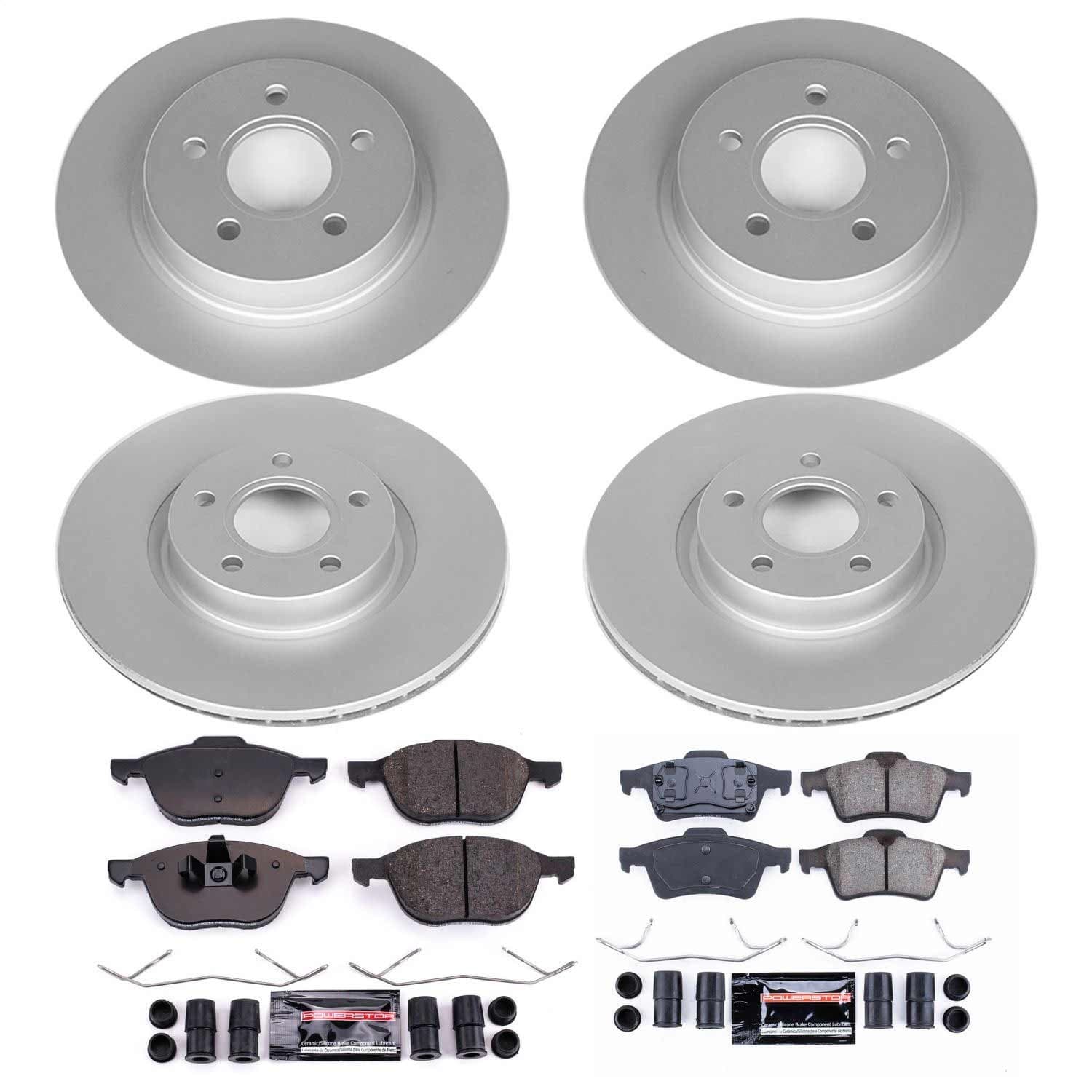 Power Stop - CRK4492 - Front and Rear - Disc Brake Pad and Rotor Kit image 1
