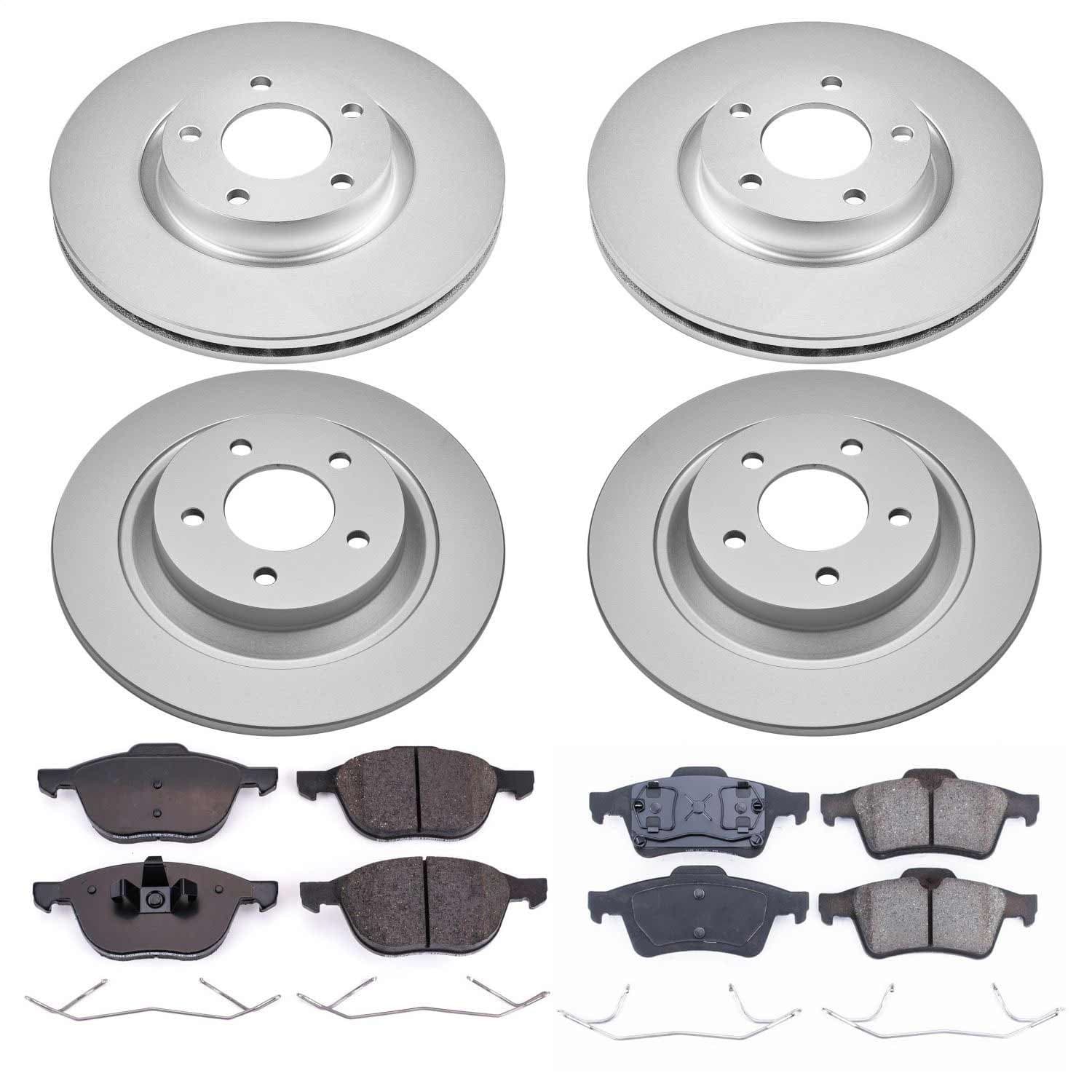 Power Stop - CRK4494 - Front and Rear - Disc Brake Pad and Rotor Kit image 1
