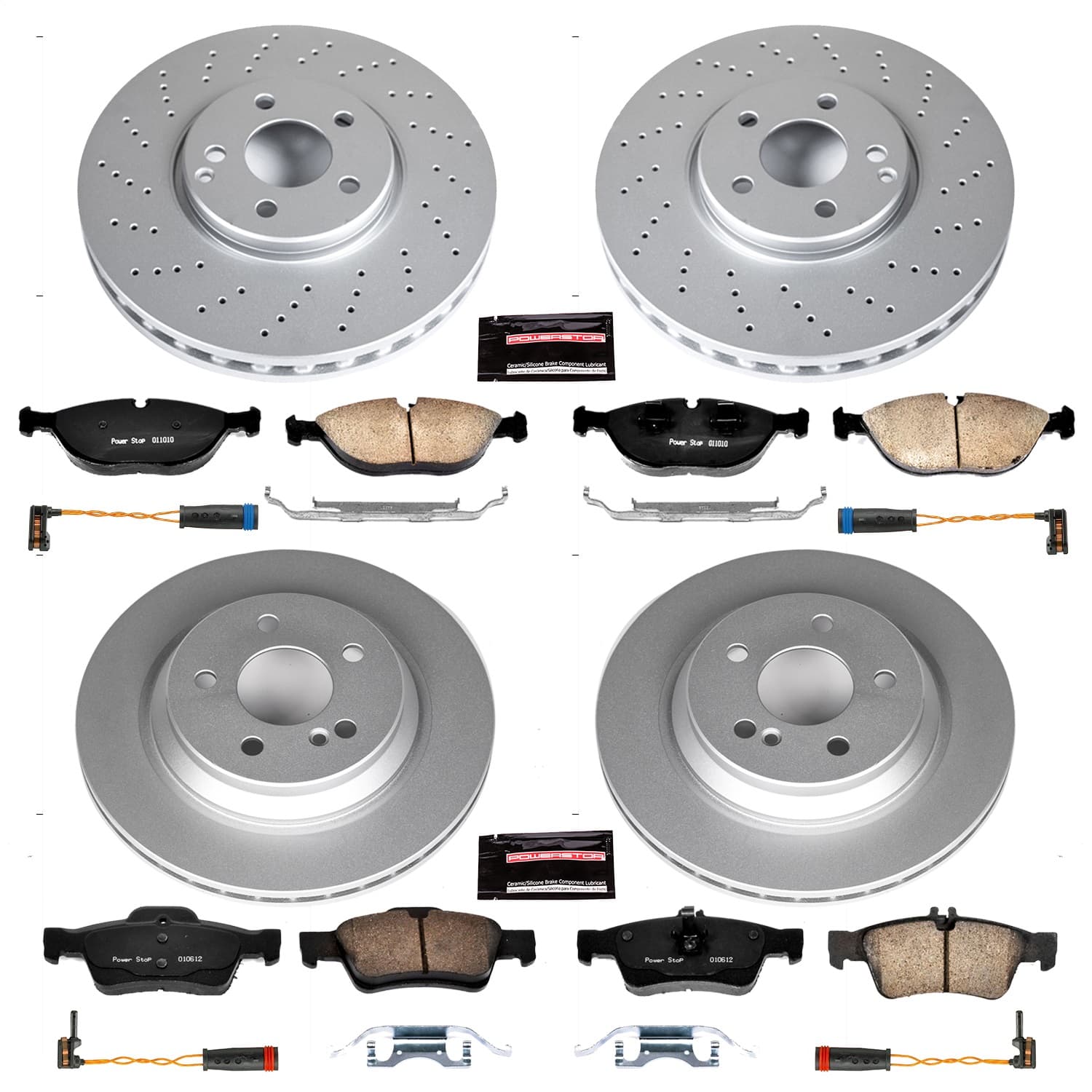 Power Stop - CRK4507 - Front and Rear - Disc Brake Pad and Rotor Kit image 1