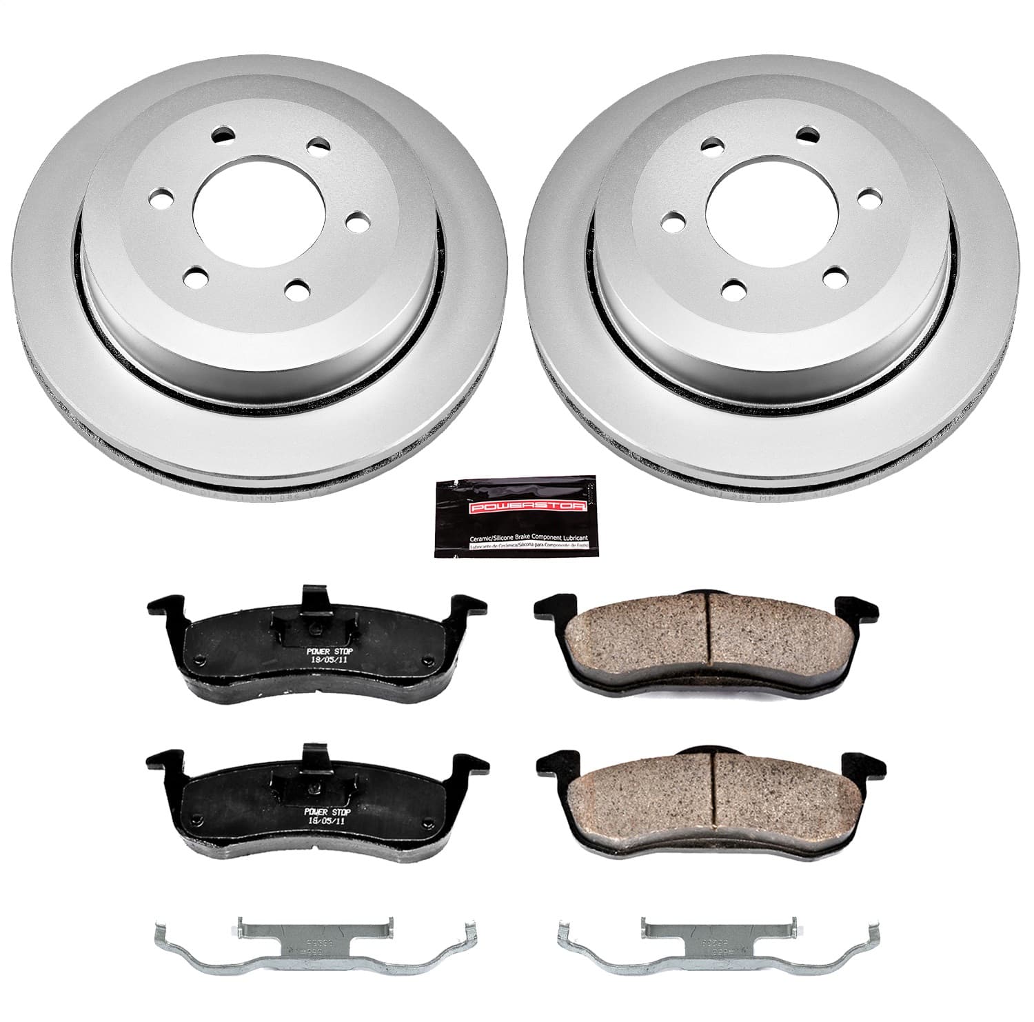 Power Stop - CRK4683 - Rear - Disc Brake Pad and Rotor Kit image 1