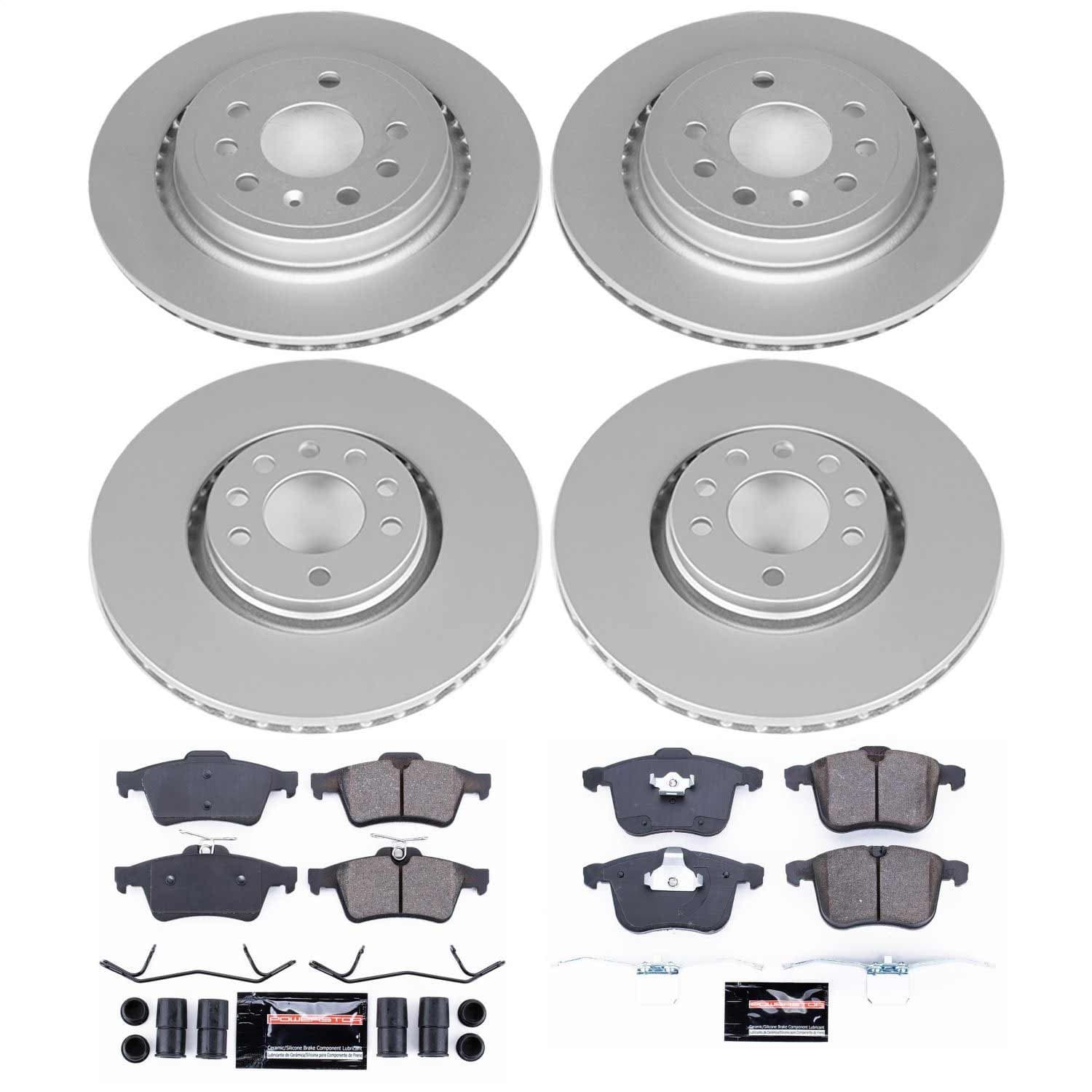 Power Stop - CRK5348 - Front and Rear - Disc Brake Pad and Rotor Kit image 1