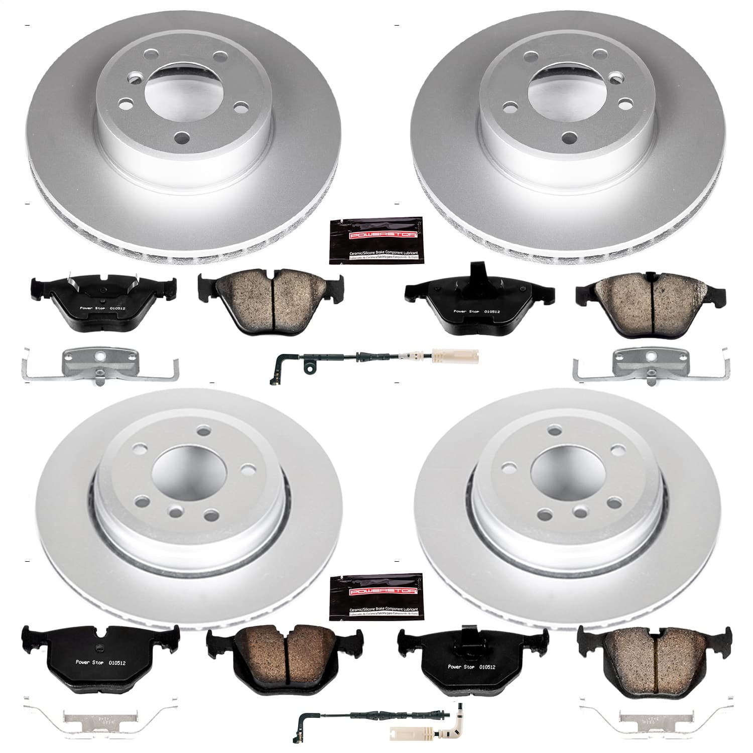 Power Stop - CRK5360 - Front and Rear - Disc Brake Pad and Rotor Kit image 1