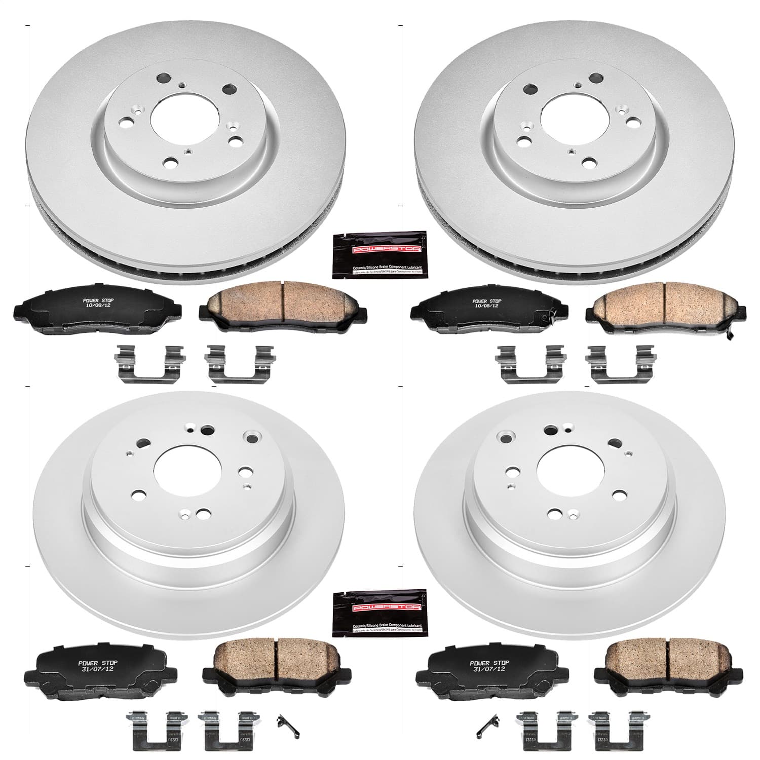 Power Stop - CRK5369 - Front and Rear - Disc Brake Pad and Rotor Kit image 1