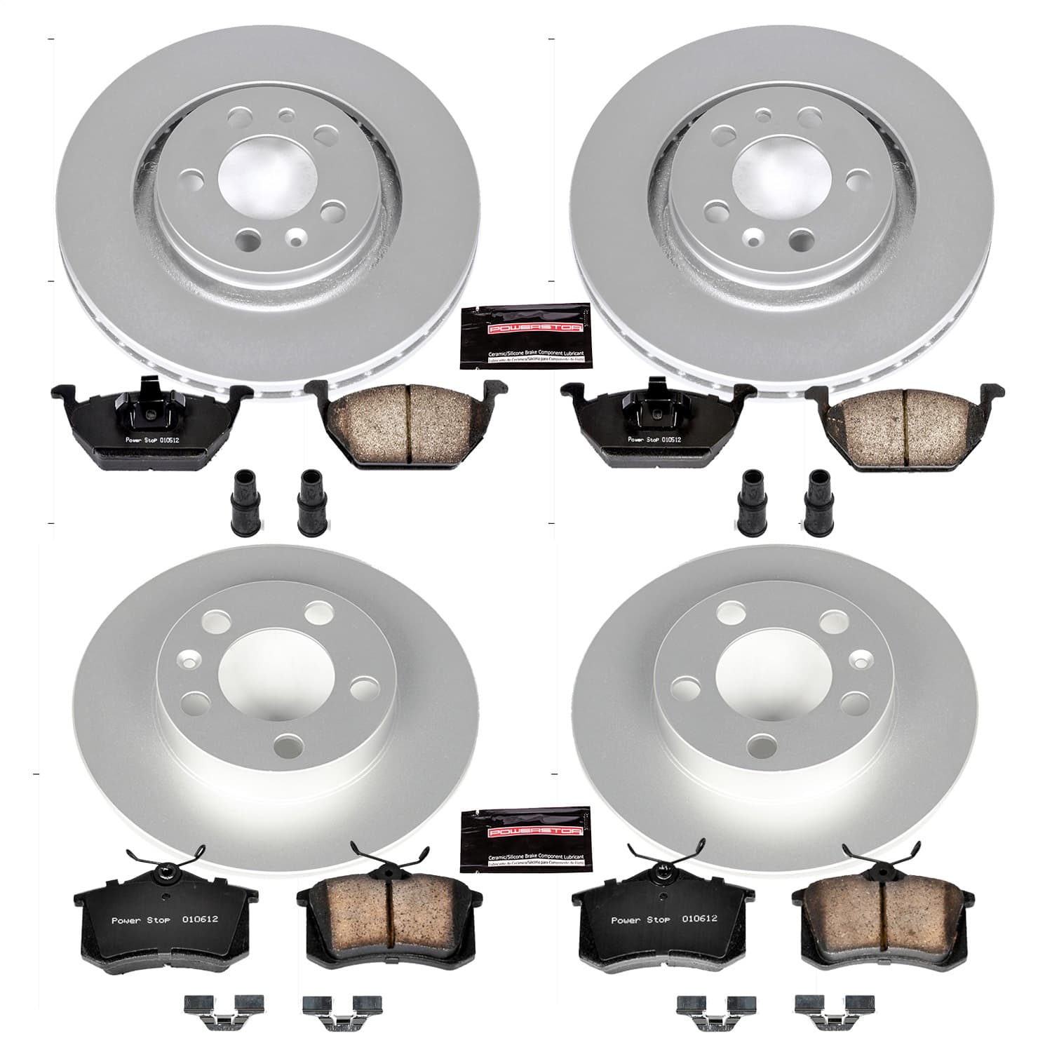 Power Stop - CRK5402 - Front and Rear - Disc Brake Pad and Rotor Kit image 1