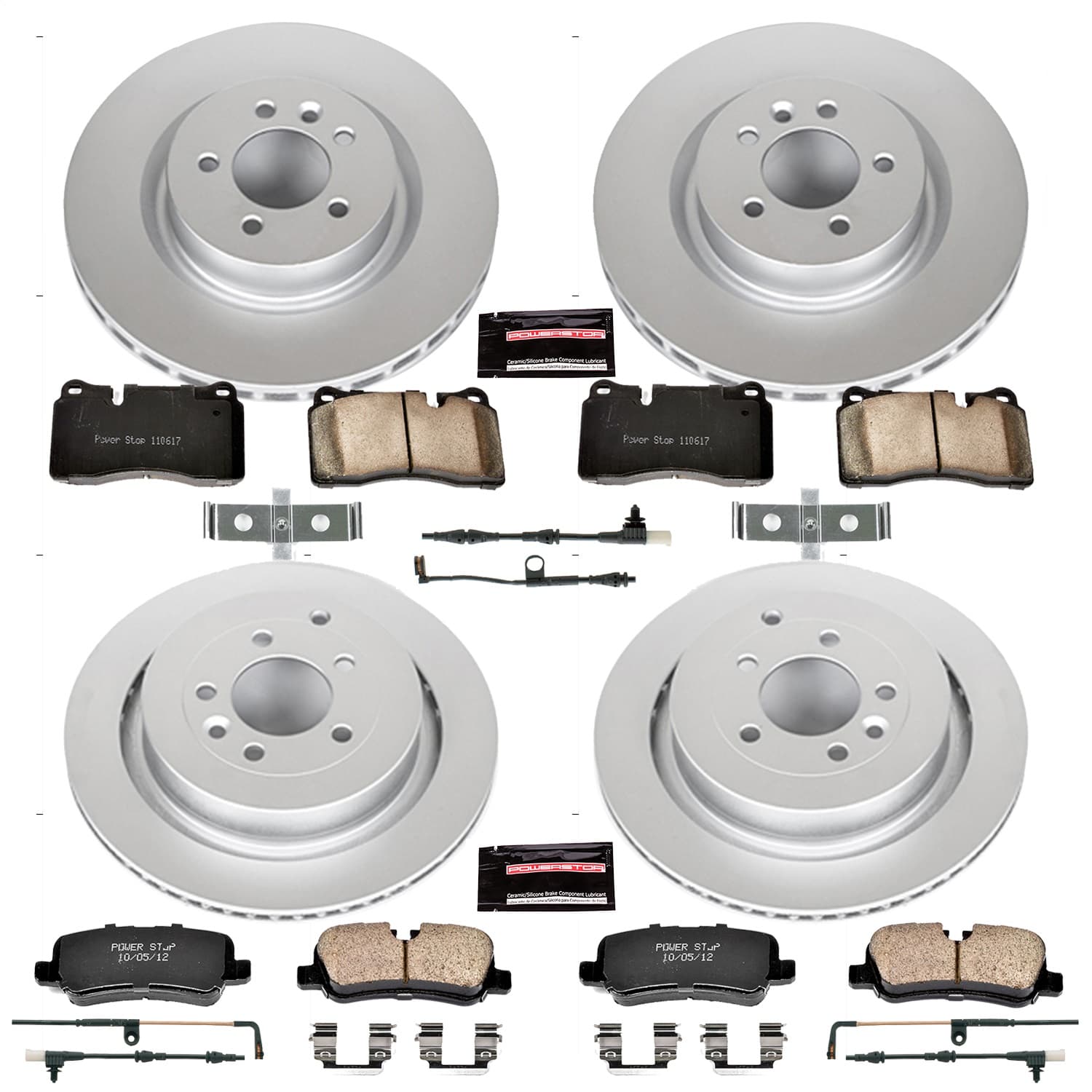 Power Stop - CRK5443 - Front and Rear - Disc Brake Pad and Rotor Kit image 1