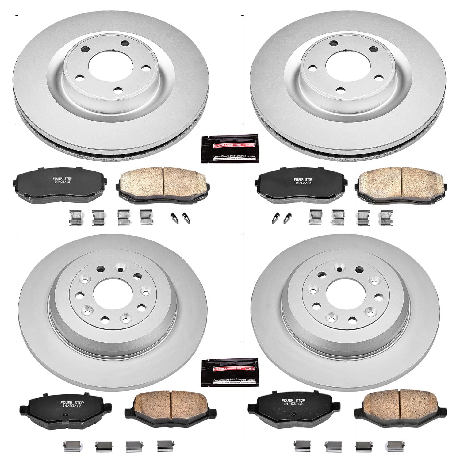 Power Stop - CRK5452 - Front and Rear - Disc Brake Pad and Rotor Kit image 1
