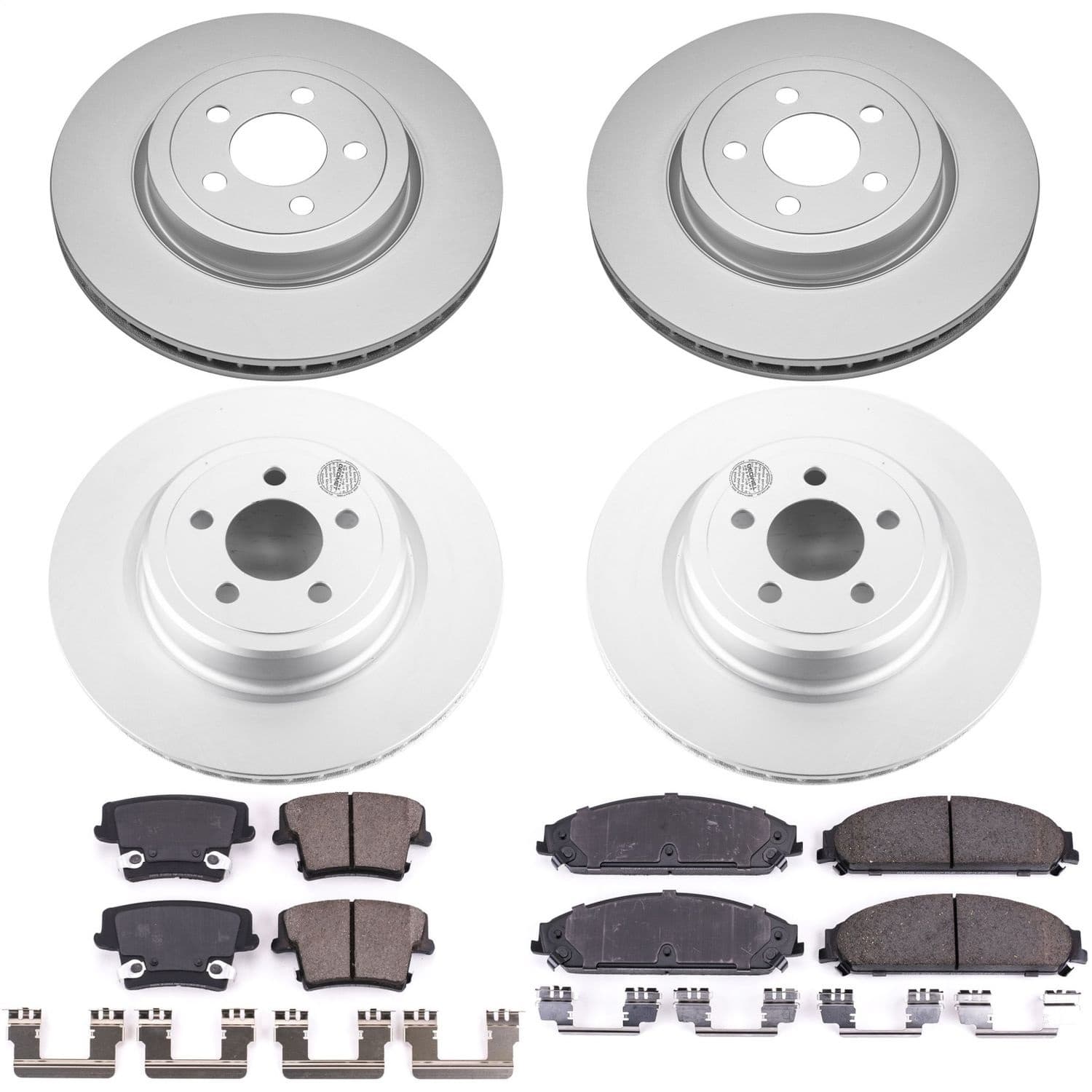 Power Stop - CRK5457 - Front and Rear - Disc Brake Pad and Rotor Kit image 1