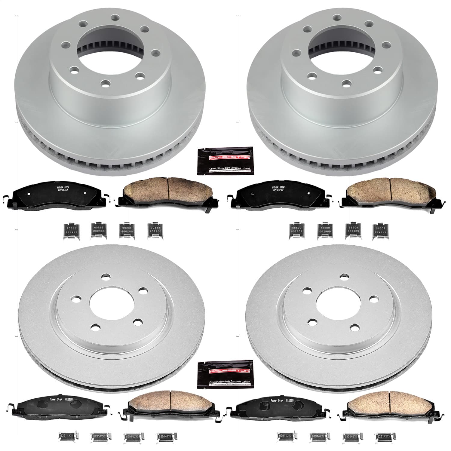 Power Stop - CRK5458 - Front and Rear - Disc Brake Pad and Rotor Kit image 1