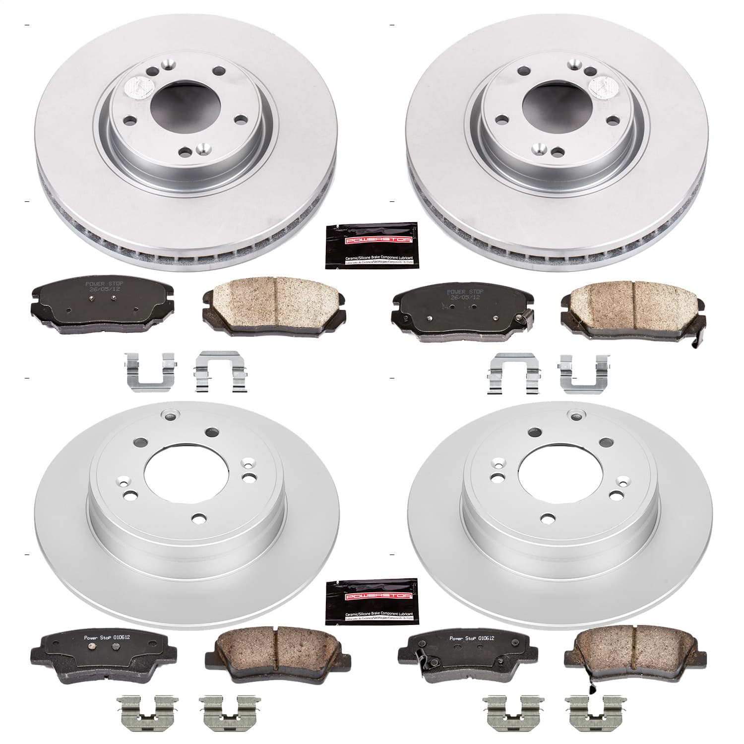Power Stop - CRK5474 - Front and Rear - Disc Brake Pad and Rotor Kit image 1