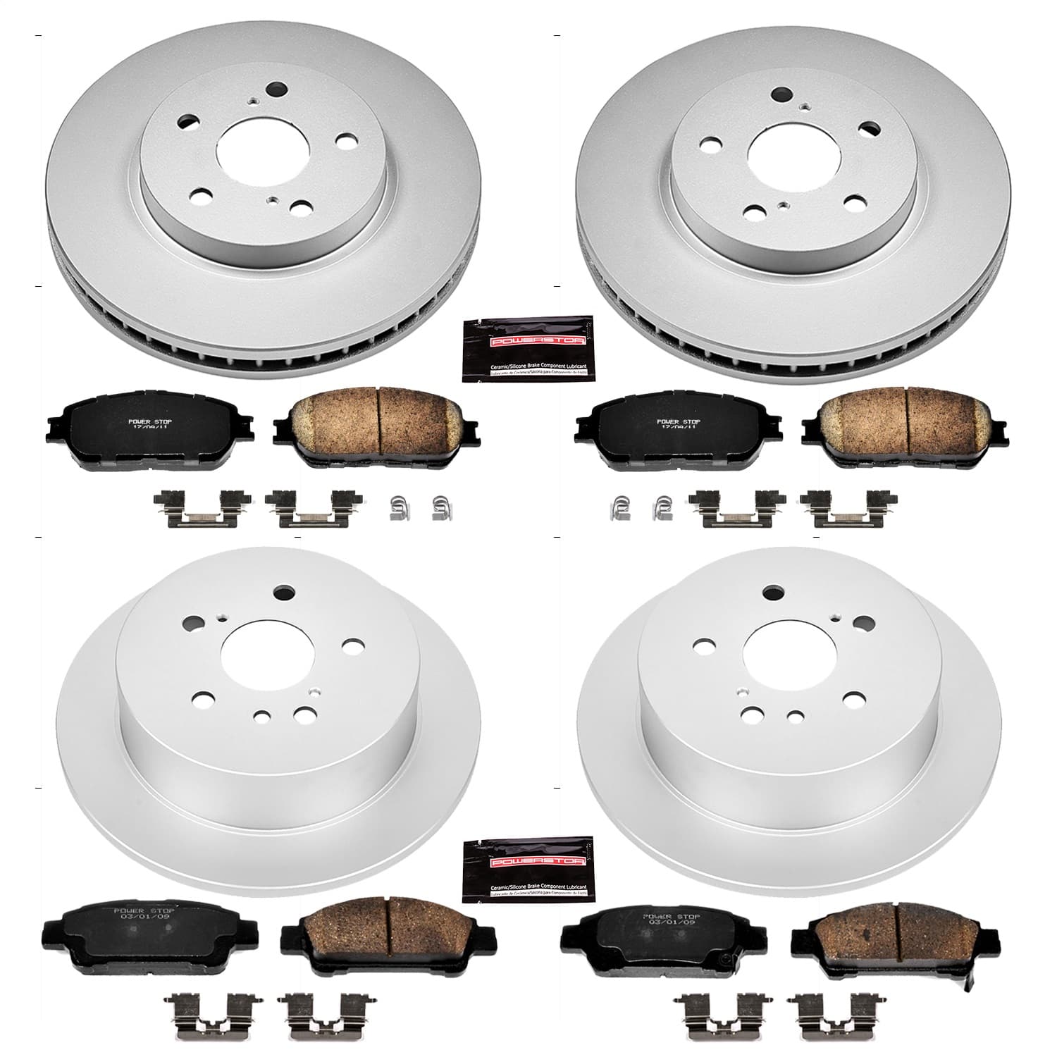 Power Stop - CRK5476 - Front and Rear - Disc Brake Pad and Rotor Kit image 1
