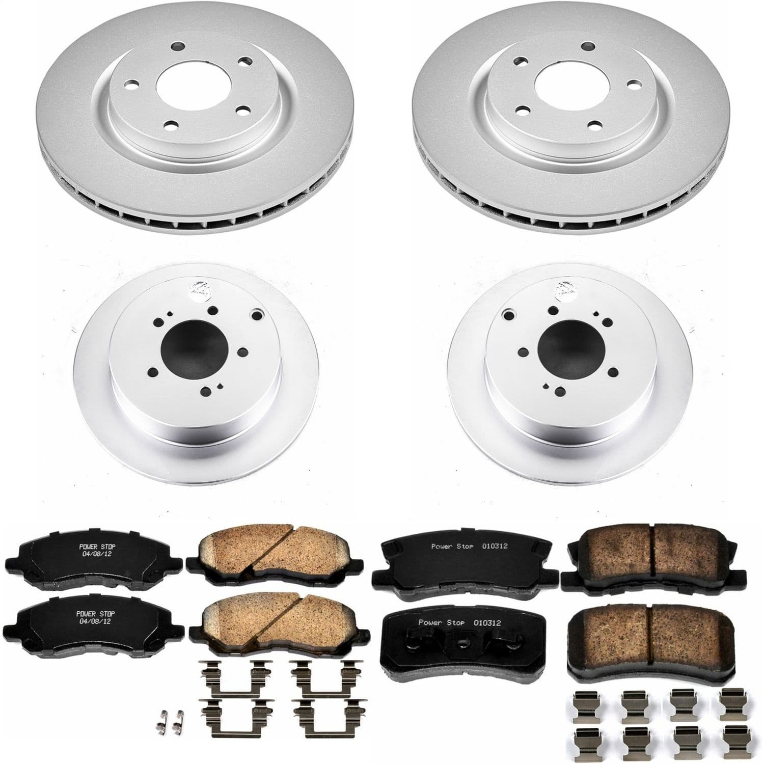 Power Stop - CRK5477 - Front and Rear - Disc Brake Pad and Rotor Kit image 1