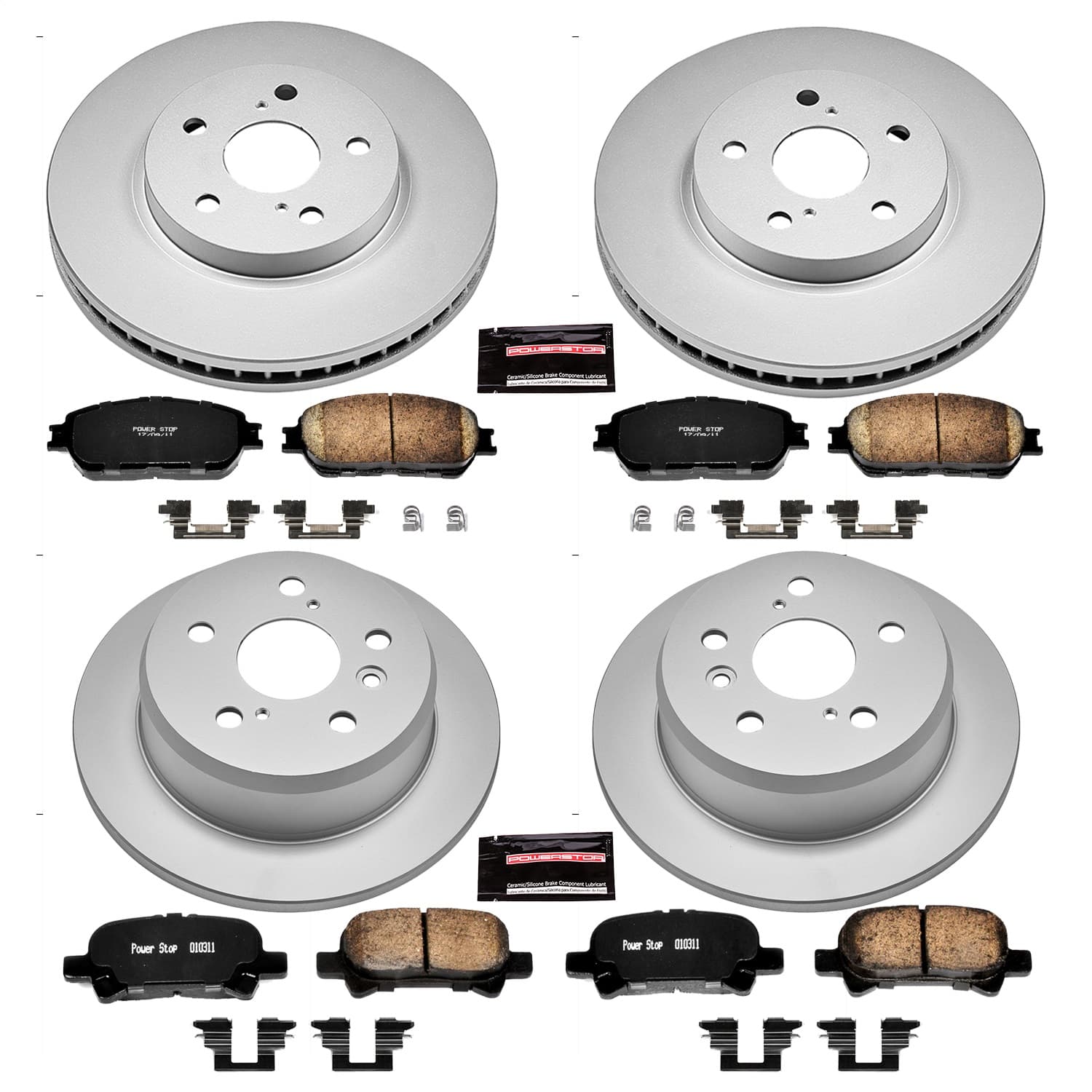 Power Stop - CRK5482 - Front and Rear - Disc Brake Pad and Rotor Kit image 1