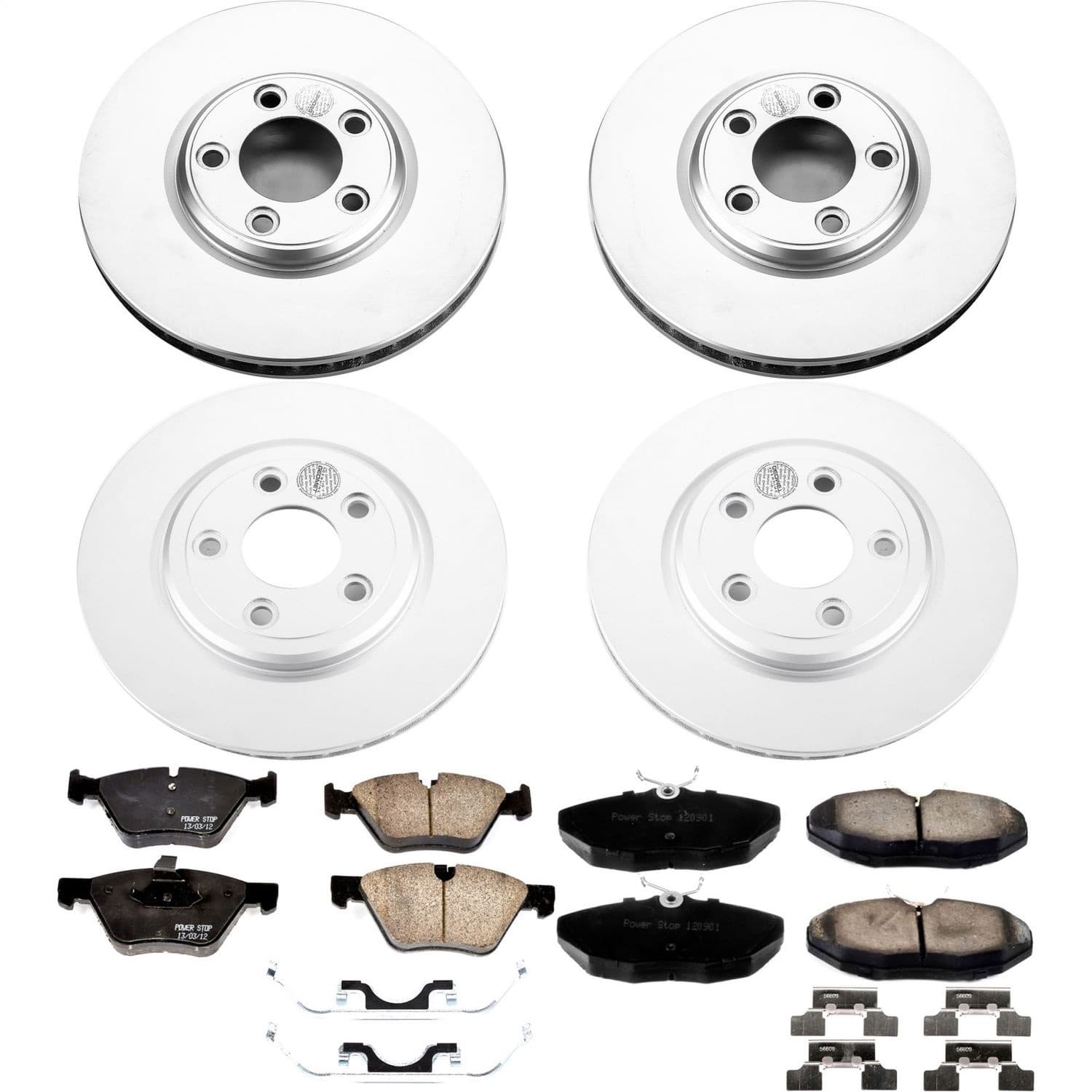 Power Stop - CRK5506 - Front and Rear - Disc Brake Pad and Rotor Kit image 1