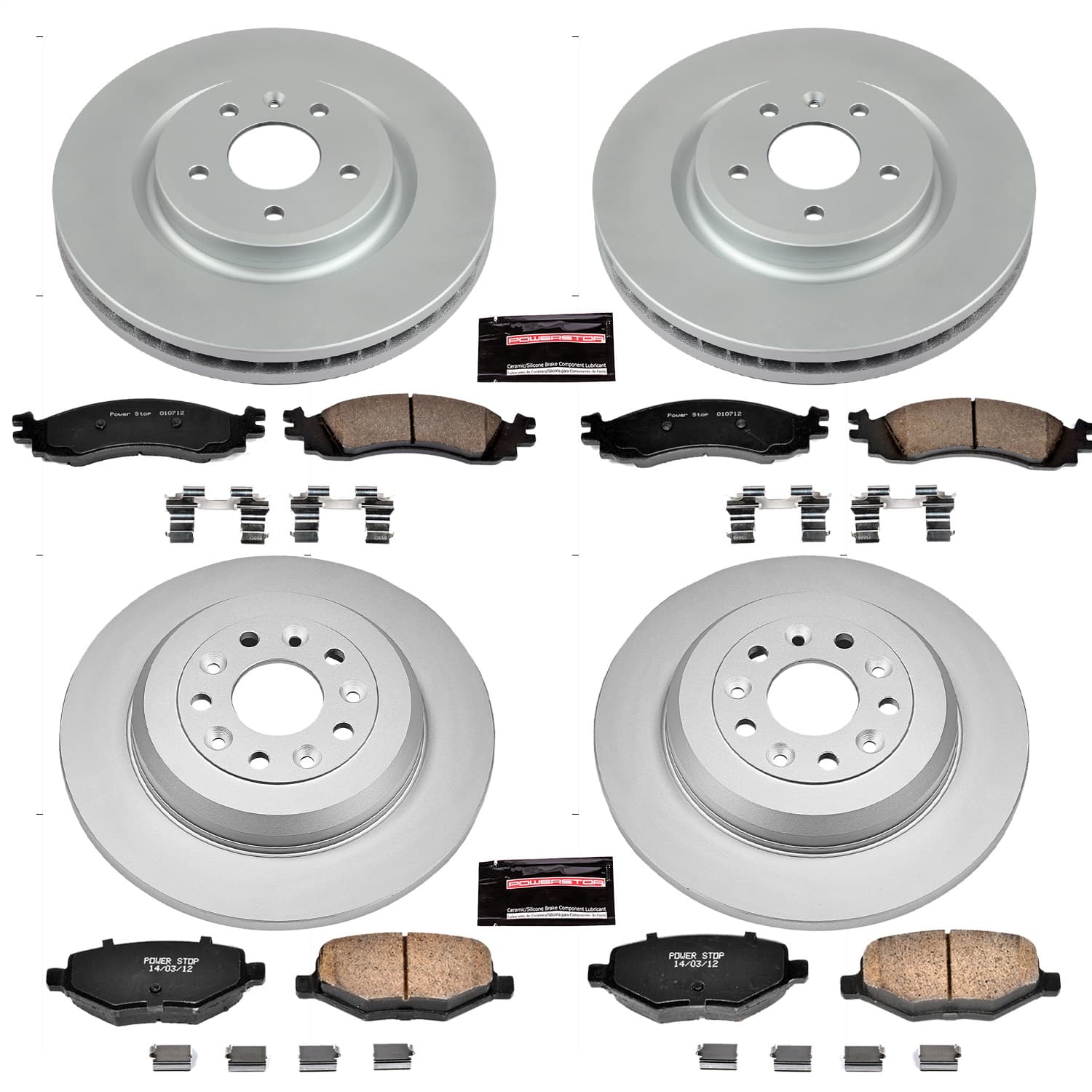 Power Stop - CRK5508 - Front and Rear - Disc Brake Pad and Rotor Kit image 1