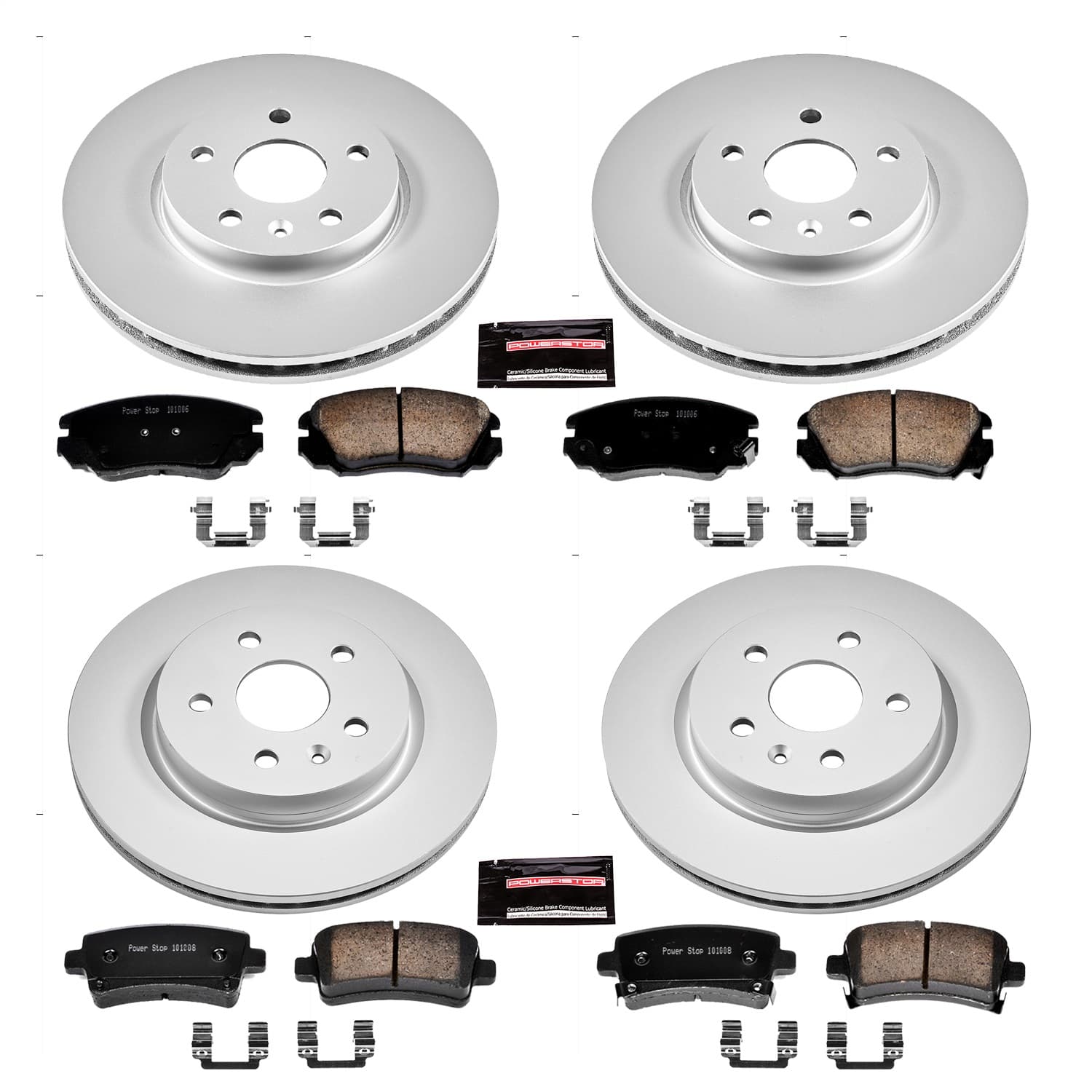 Power Stop - CRK5515 - Front and Rear - Disc Brake Pad and Rotor Kit image 1