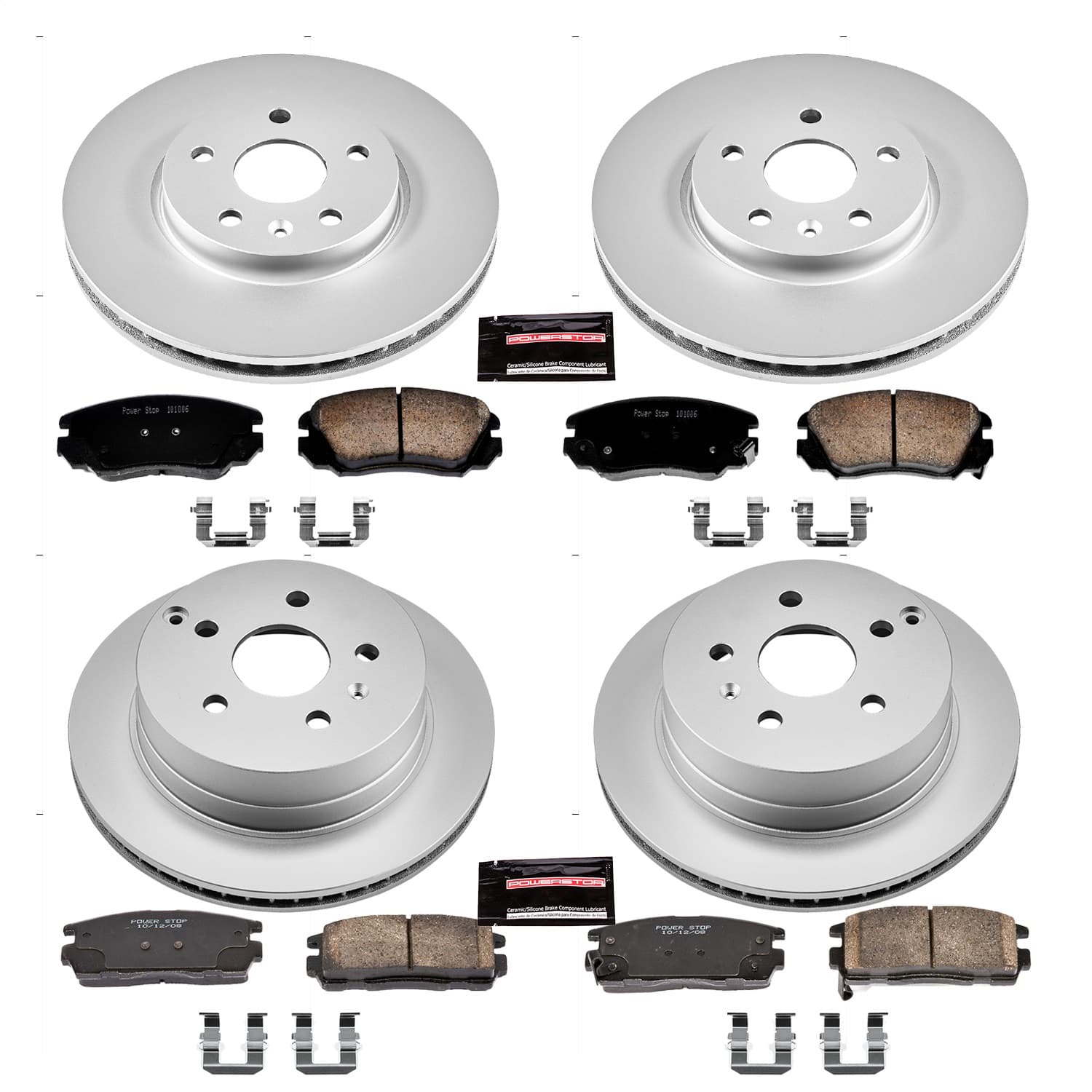 Power Stop - CRK5516 - Front and Rear - Disc Brake Pad and Rotor Kit image 1